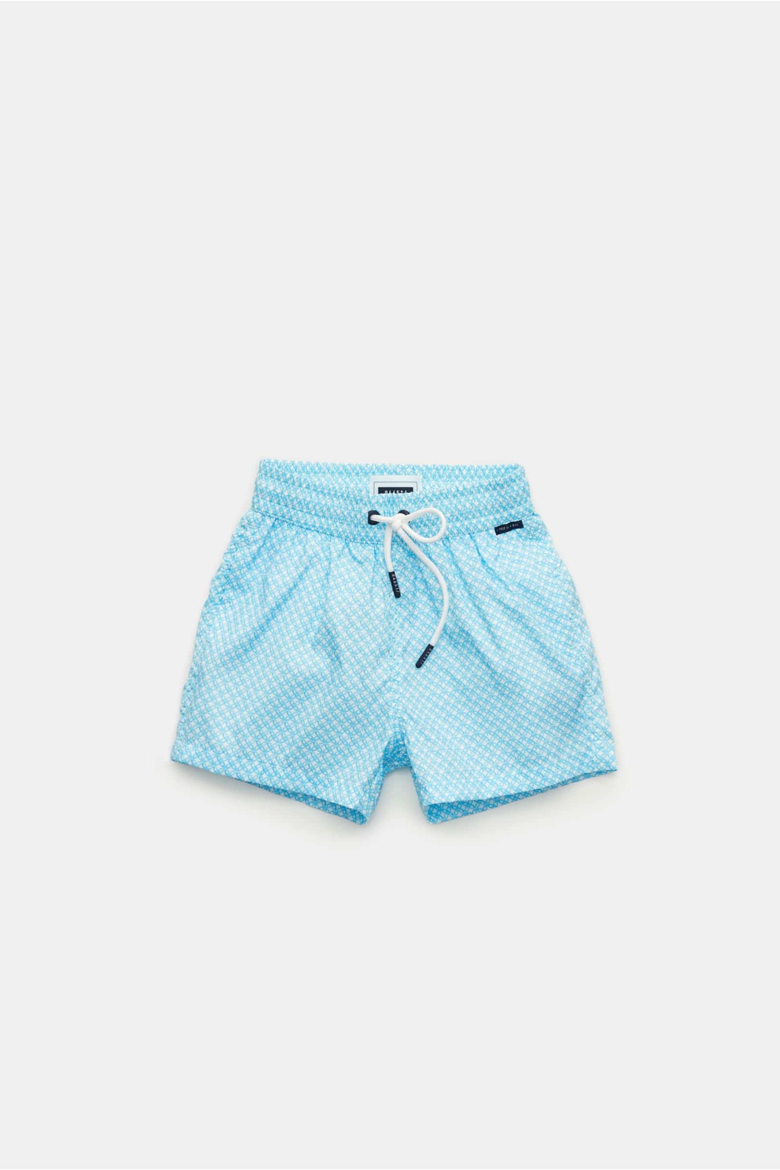 Kids swim shorts 'Kids Tile Swim' turquoise/white patterned