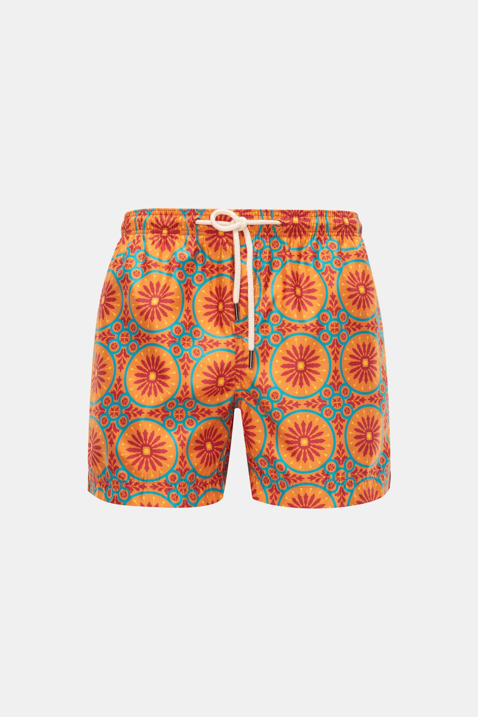 Swim shorts orange/turquoise patterned 