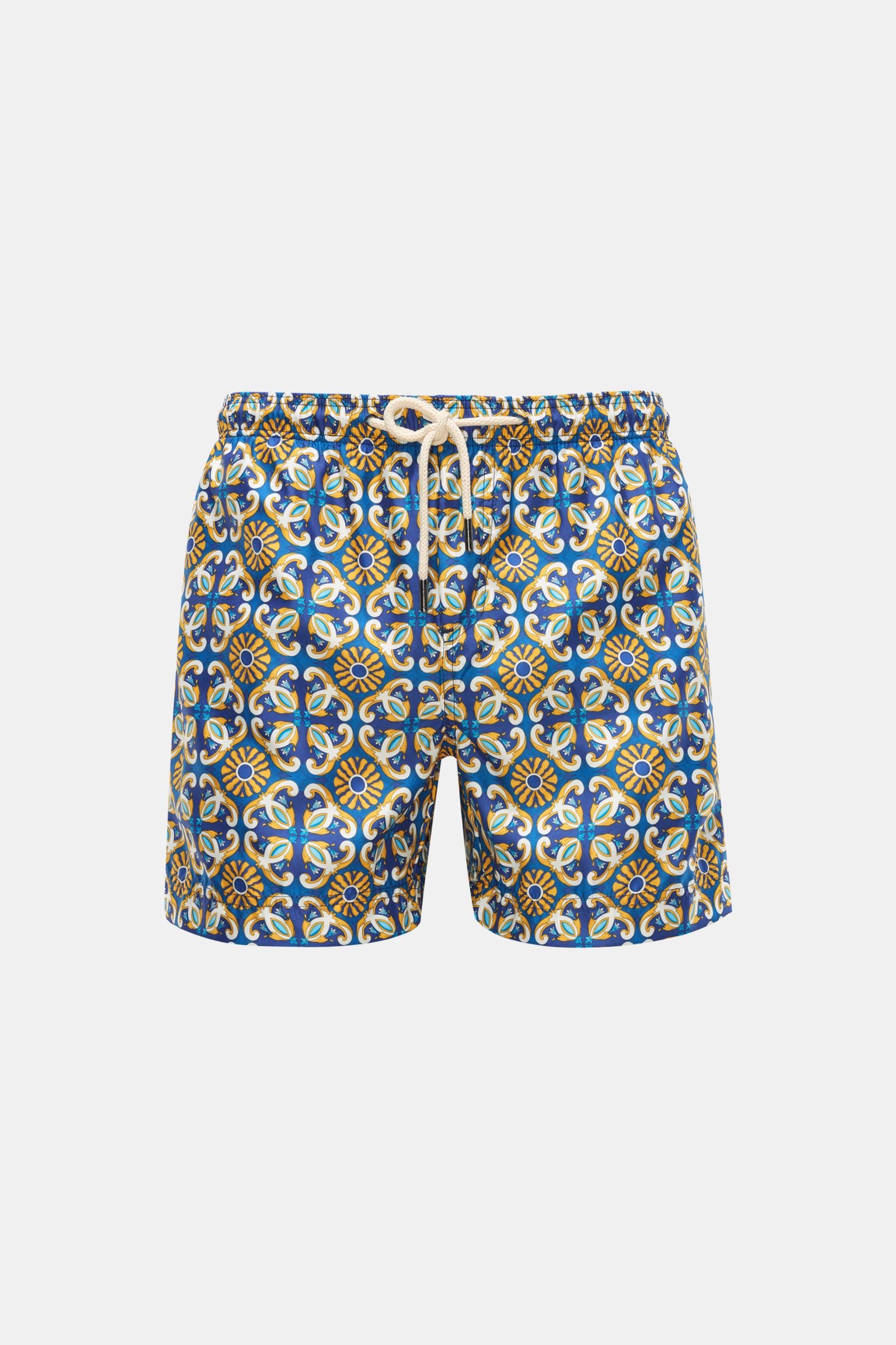 Swim shorts navy/yellow patterned 