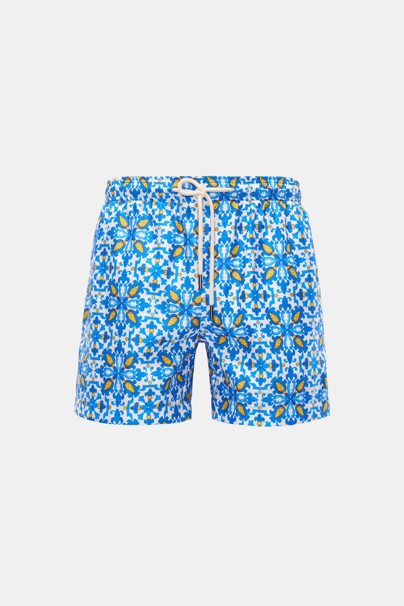 Swim shorts blue/yellow patterned 