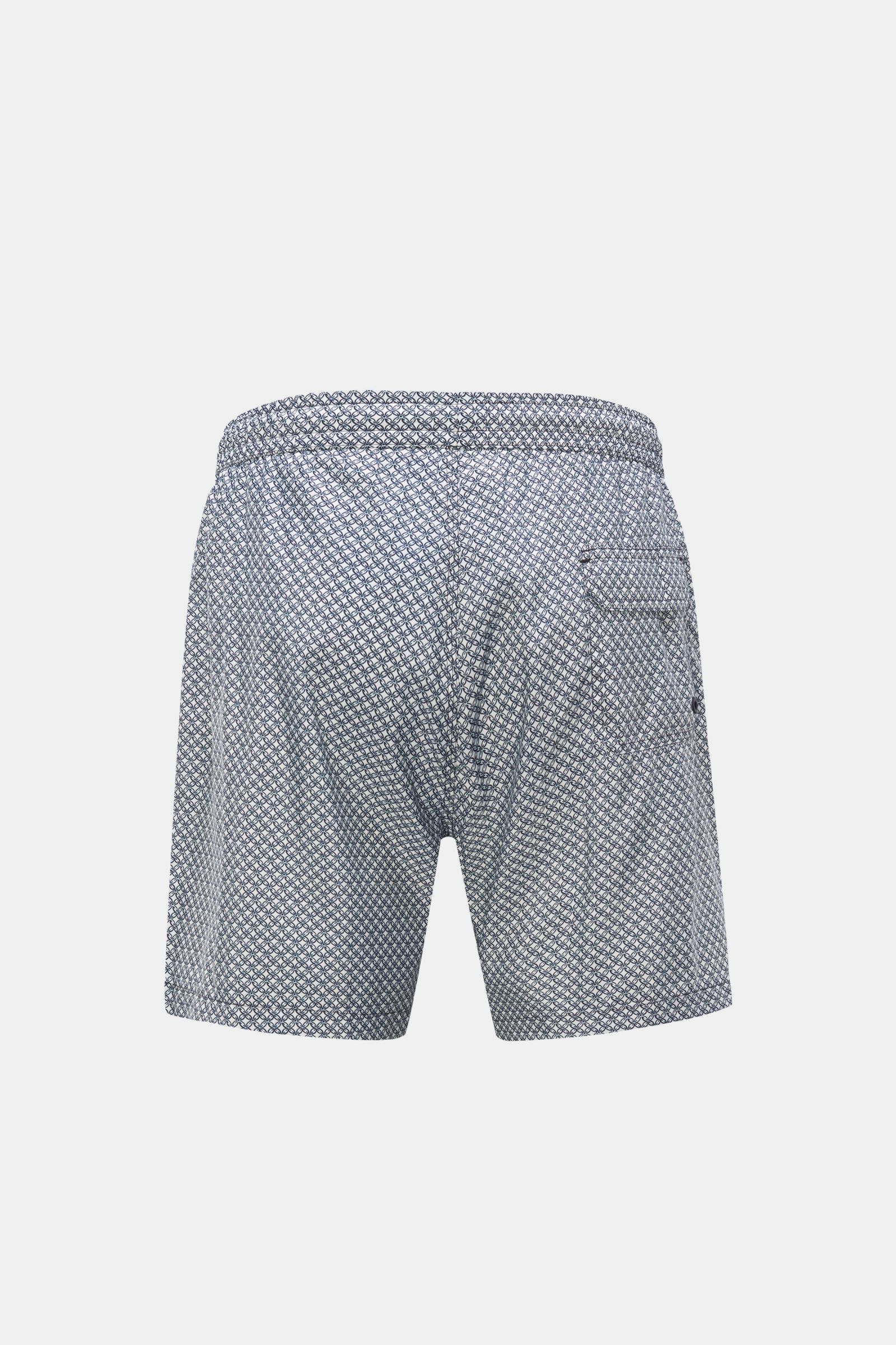 04651/ A trip in a bag Badeshorts 'Tile Swim' weiß/navy gemustert