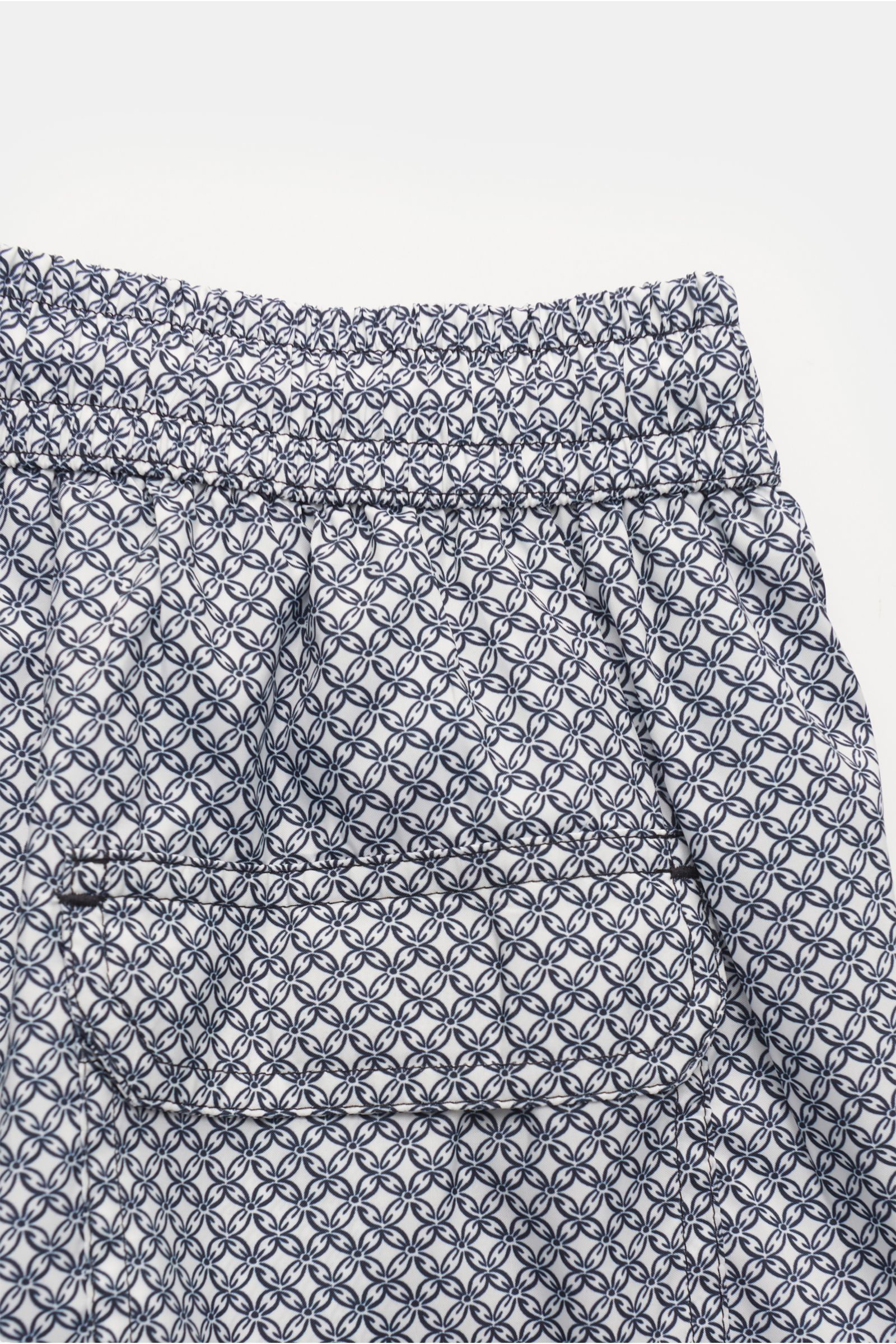 04651/ A trip in a bag Badeshorts 'Tile Swim' weiß/navy gemustert