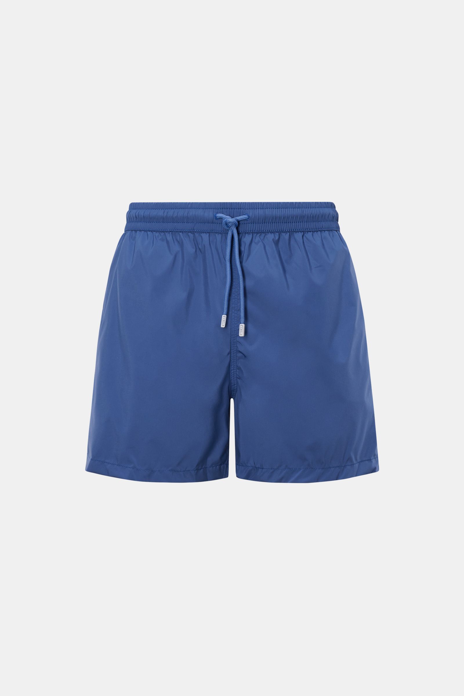 Fedeli Badeshorts 'Madeira Airstop' dunkelblau, Regular Fit, elastischer Bund mit Tunnelzug, Taschen, Karabinerhaken, von vorne fotografiert.