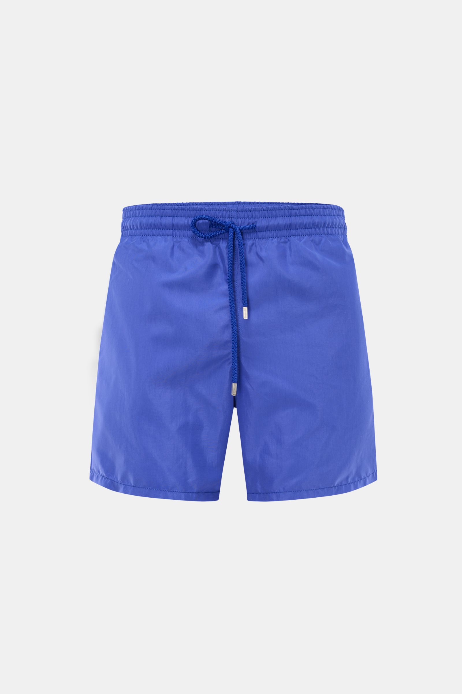 Vilebrequin Swim shorts 'Moorea' blue in front view, elastic waistband with drawstring, made of high-quality lightweight microfiber for comfort and freedom. Summer, sun, freedom: The 'Moorea' swim shorts by VILEBREQUIN are the perfect stylish companion fo
