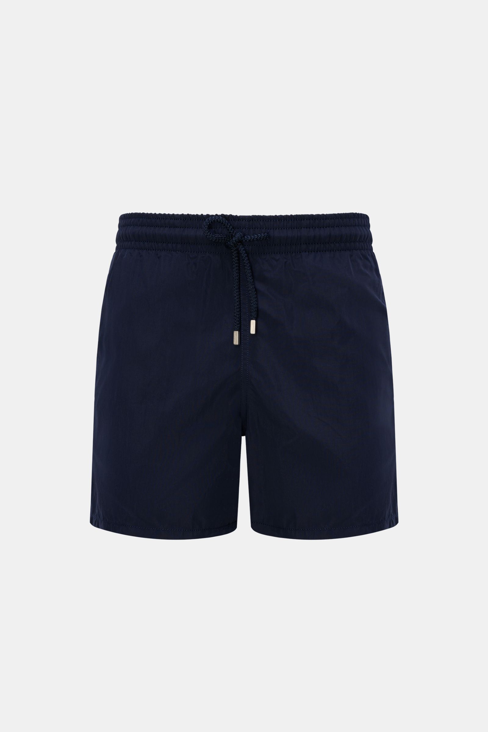 Vorderansicht der Vilebrequin Badeshorts 'Moorea' navy aus leichter Microfaser mit elastischem Bund, Tunnelzug und Taschen.