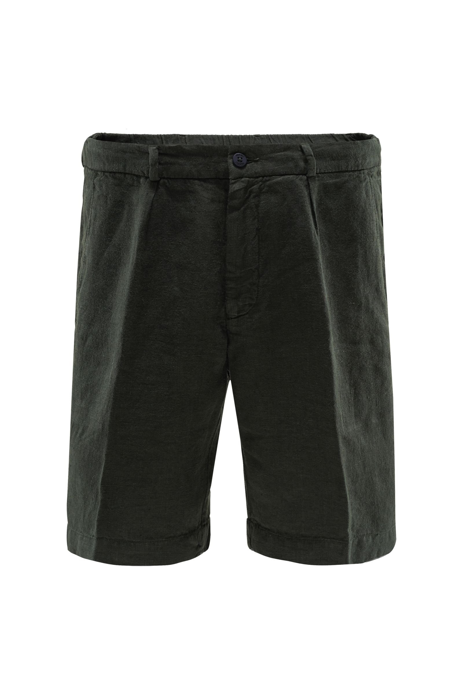 Linen bermuda shorts dark green
