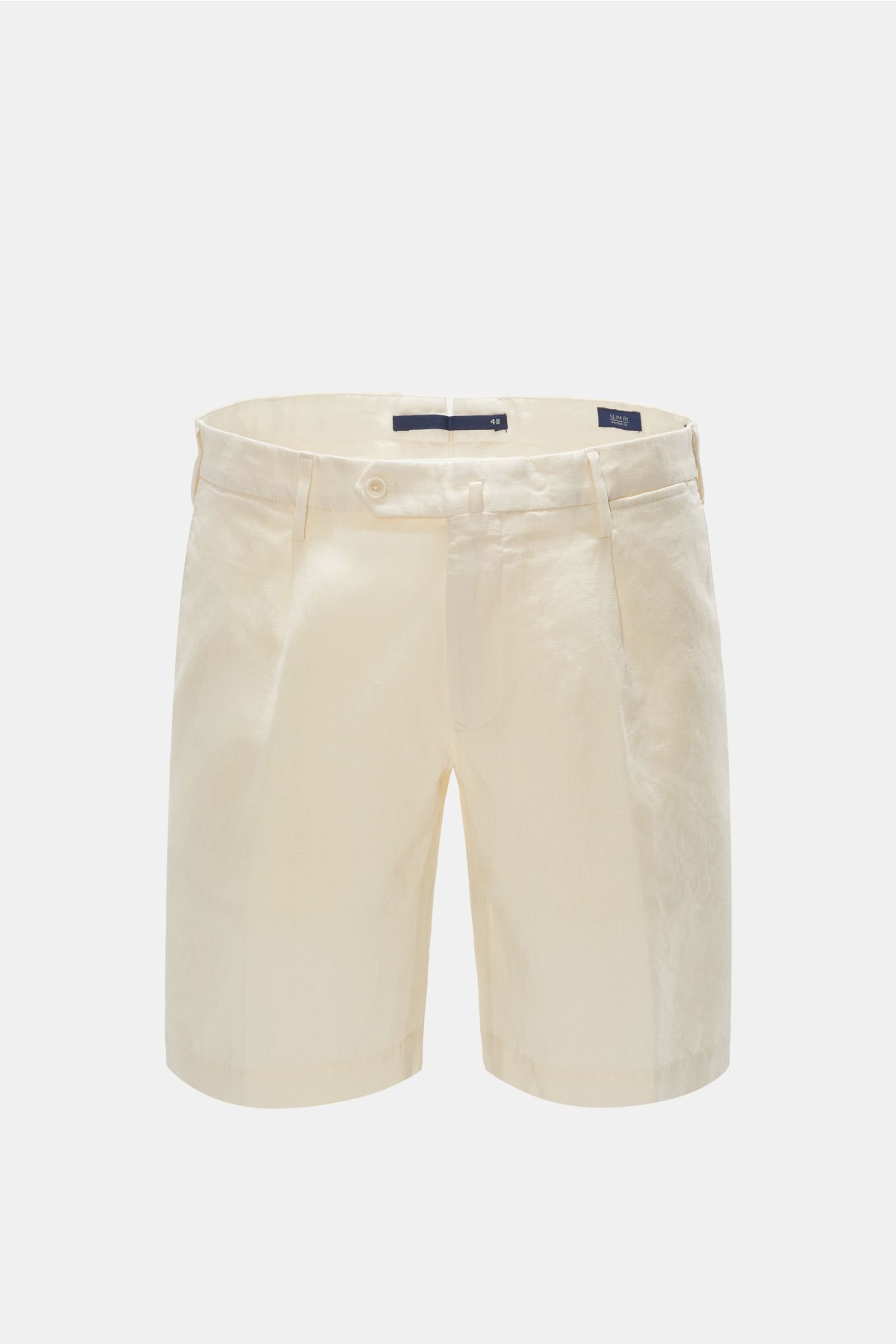 Linen shorts 'Slim Fit' cream