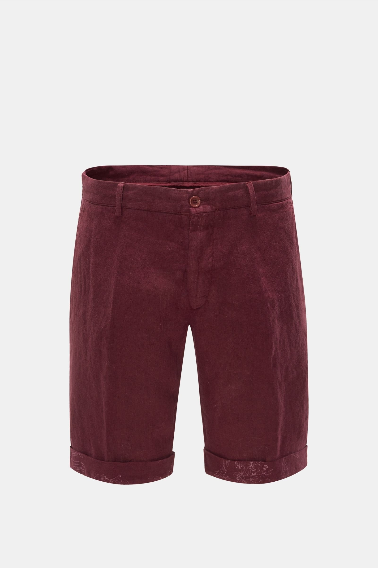 Linen Bermuda shorts burgundy
