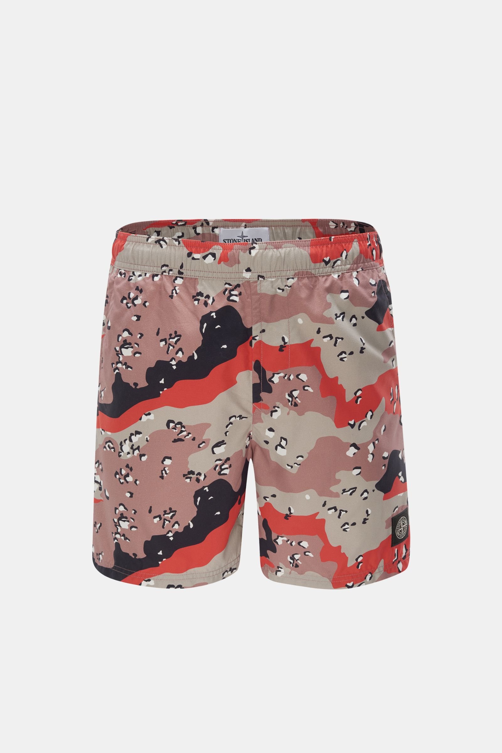 Swim shorts antique pink/red patterned