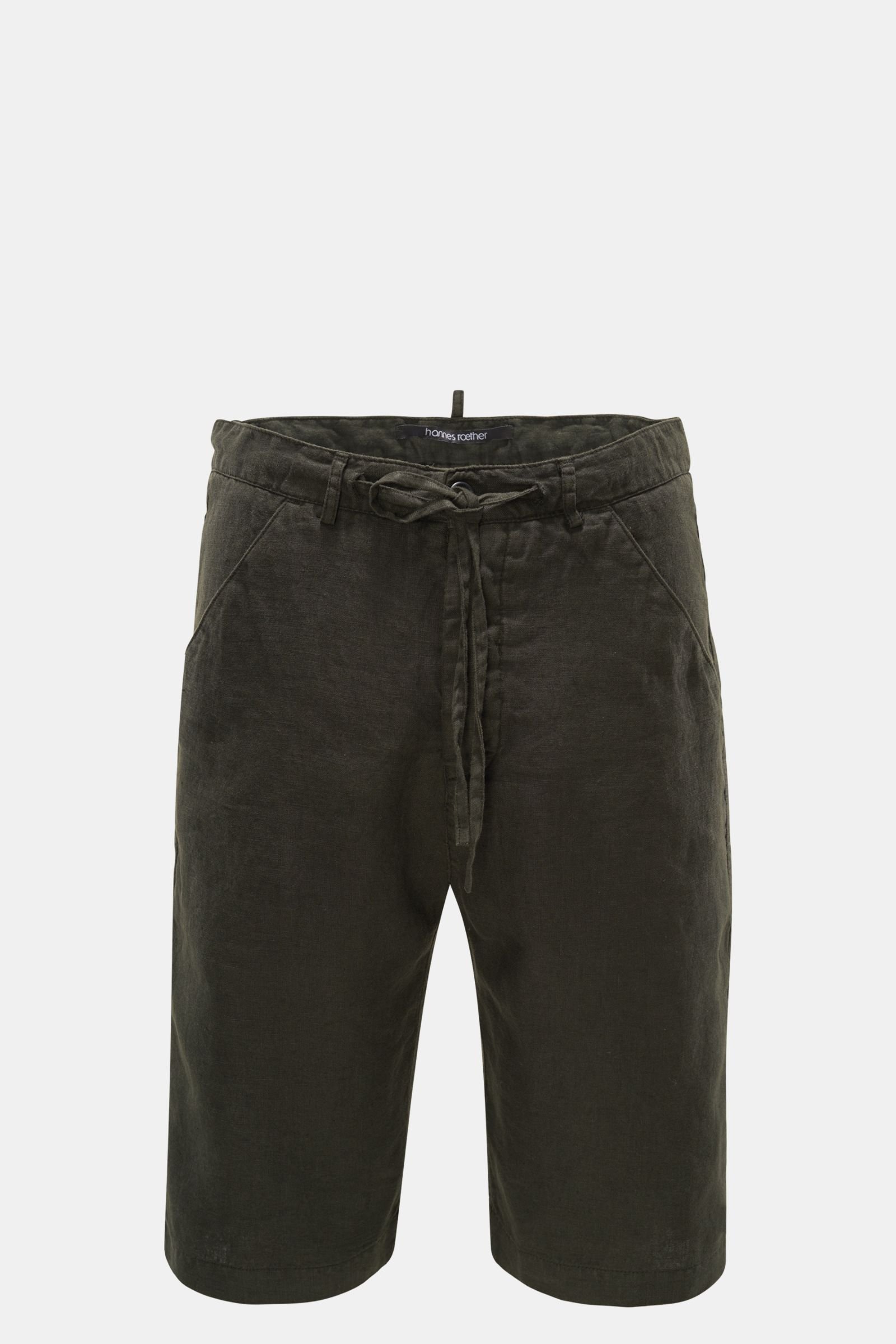 Linen bermuda shorts 'ba21bo.602' dark olive