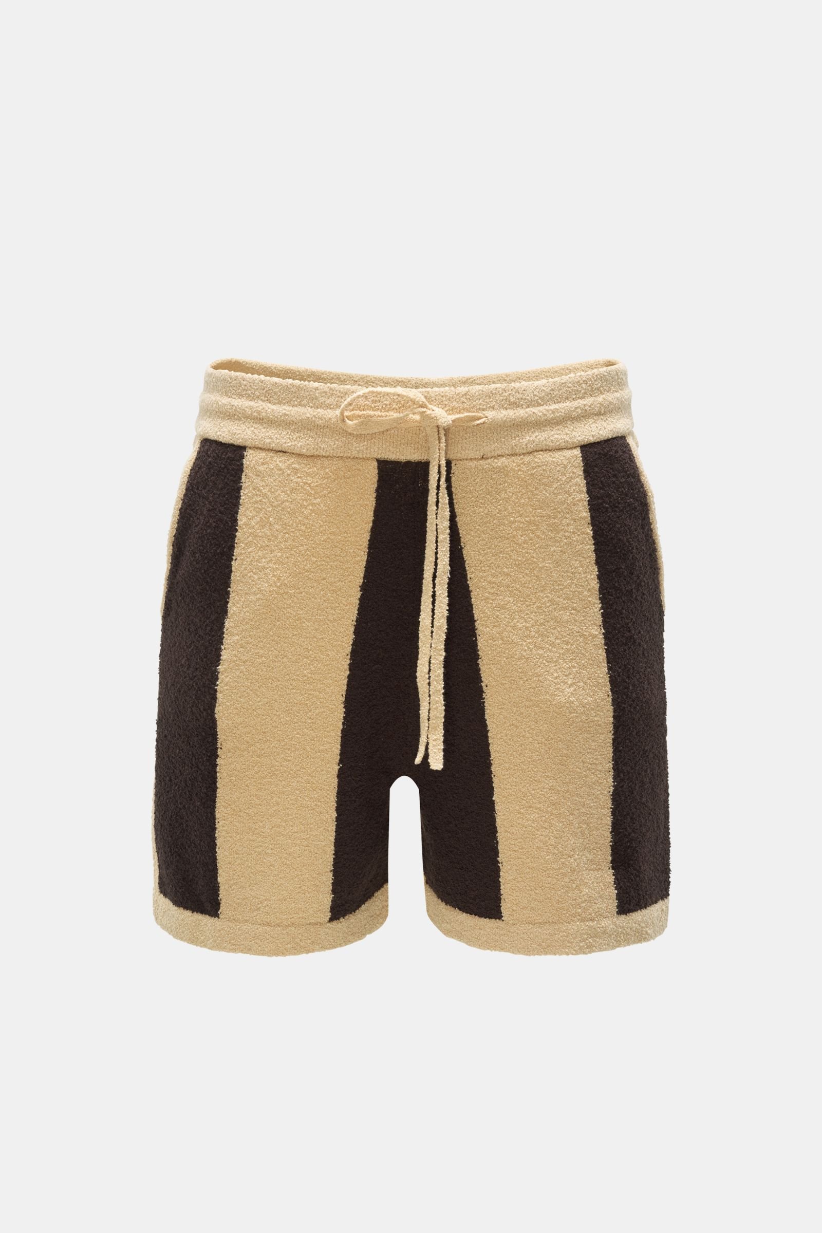 Terry shorts 'Brent' light brown/dark brown striped