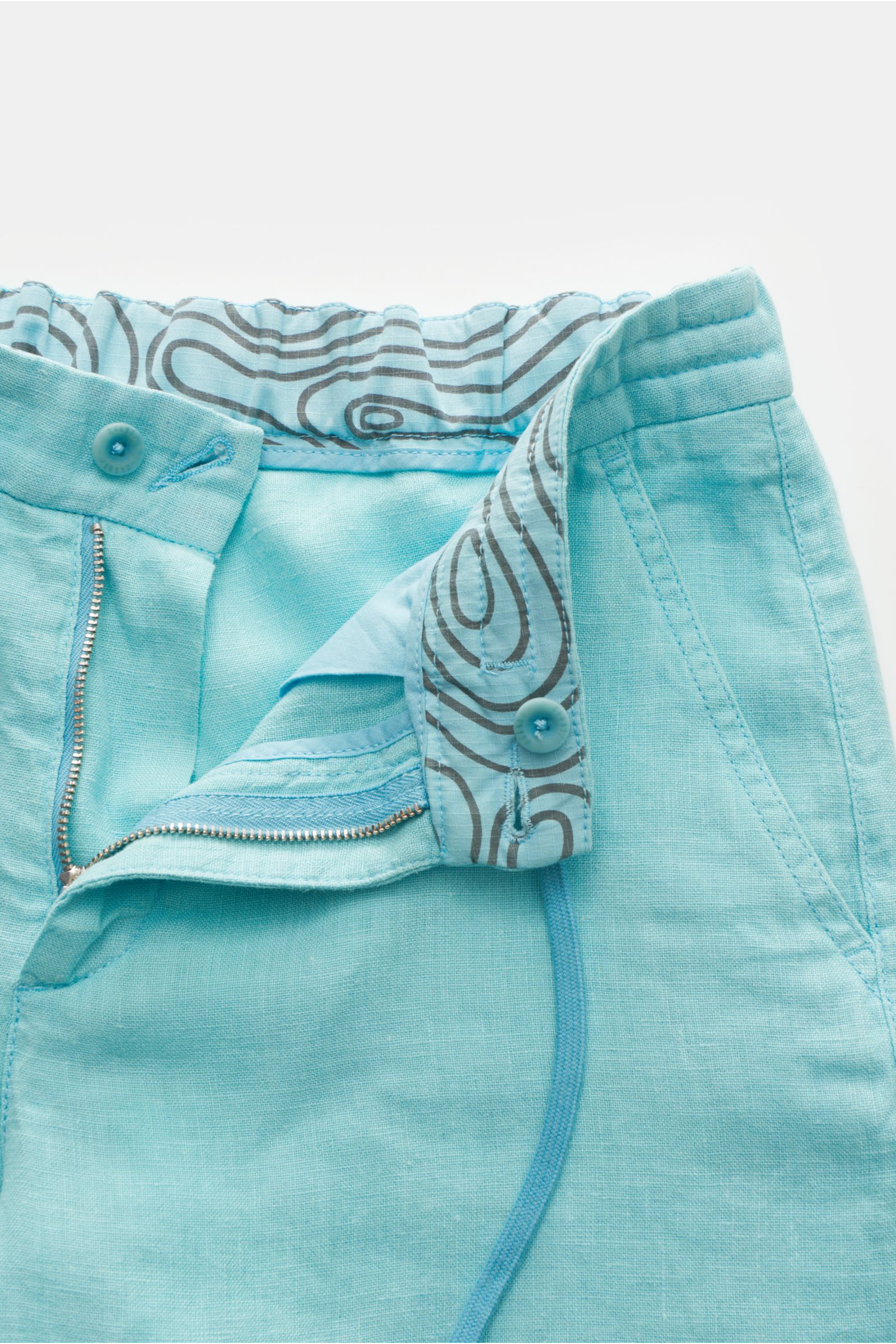 04651/ A trip in a bag Leinen-Bermudas 'Linen Bermuda' türkis
