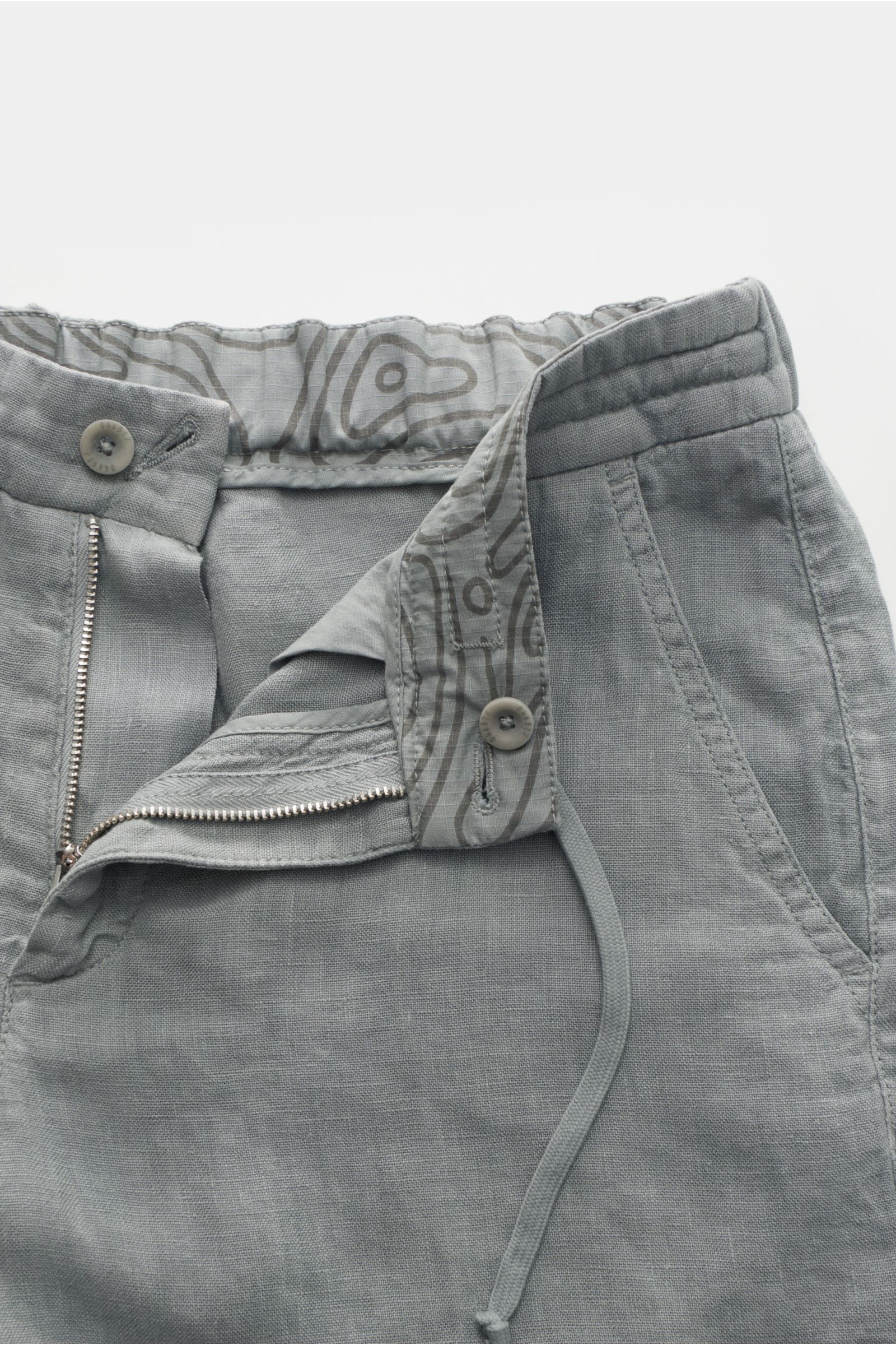 04651/ A trip in a bag Leinen-Bermudas 'Linen Bermuda' grau