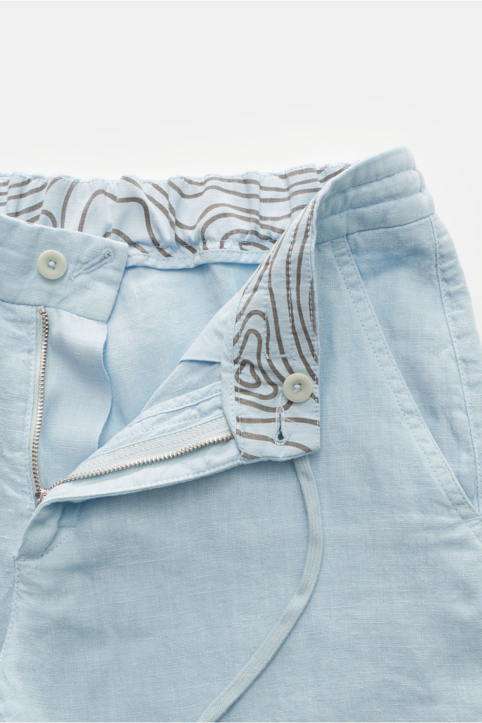 04651/ A trip in a bag Leinen-Bermudas 'Linen Bermuda' hellblau