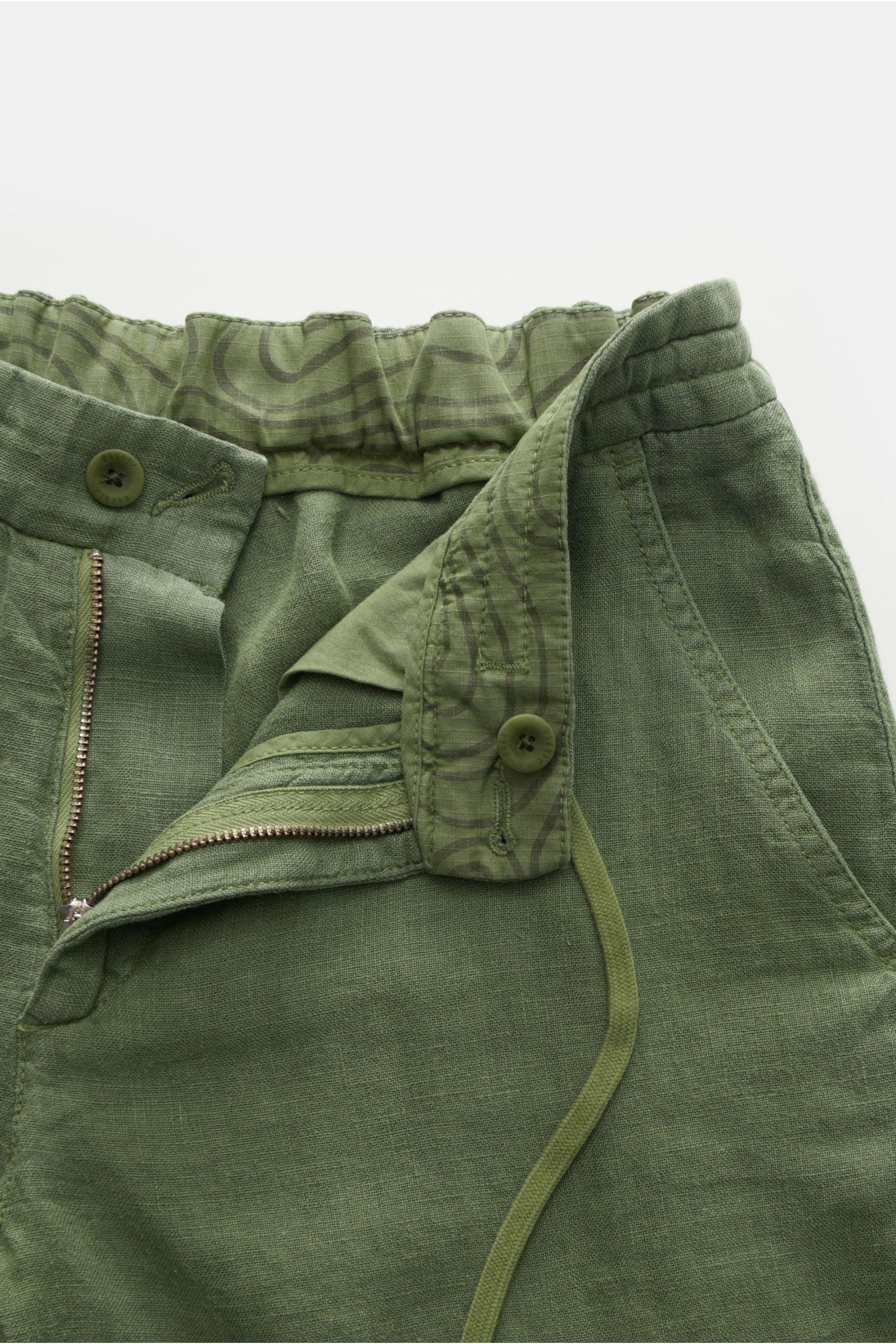 04651/ A trip in a bag Leinen-Bermudas 'Linen Bermuda' grün