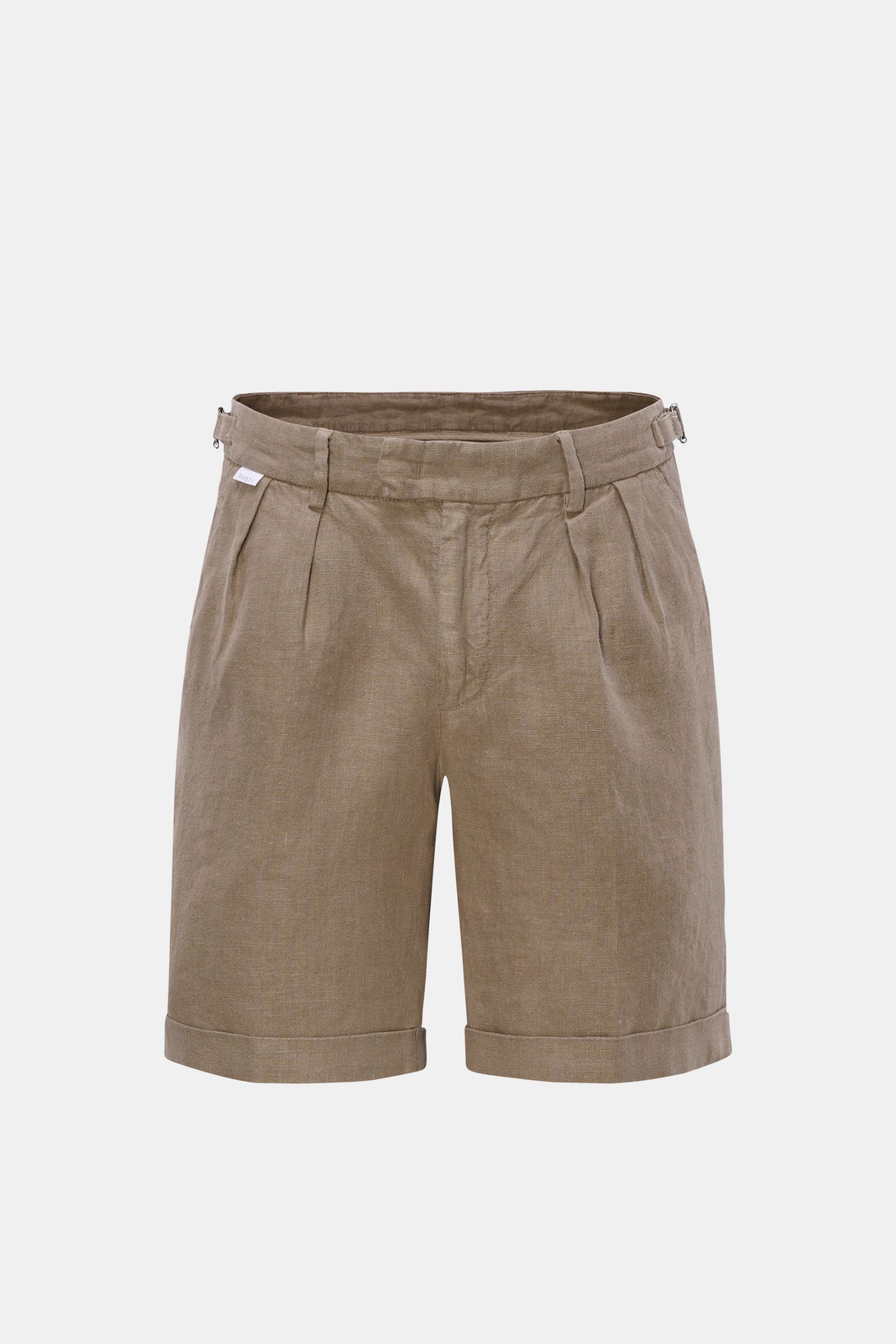 04651/ A trip in a bag Leinen-Shorts 'GB Bermuda 001' taupe