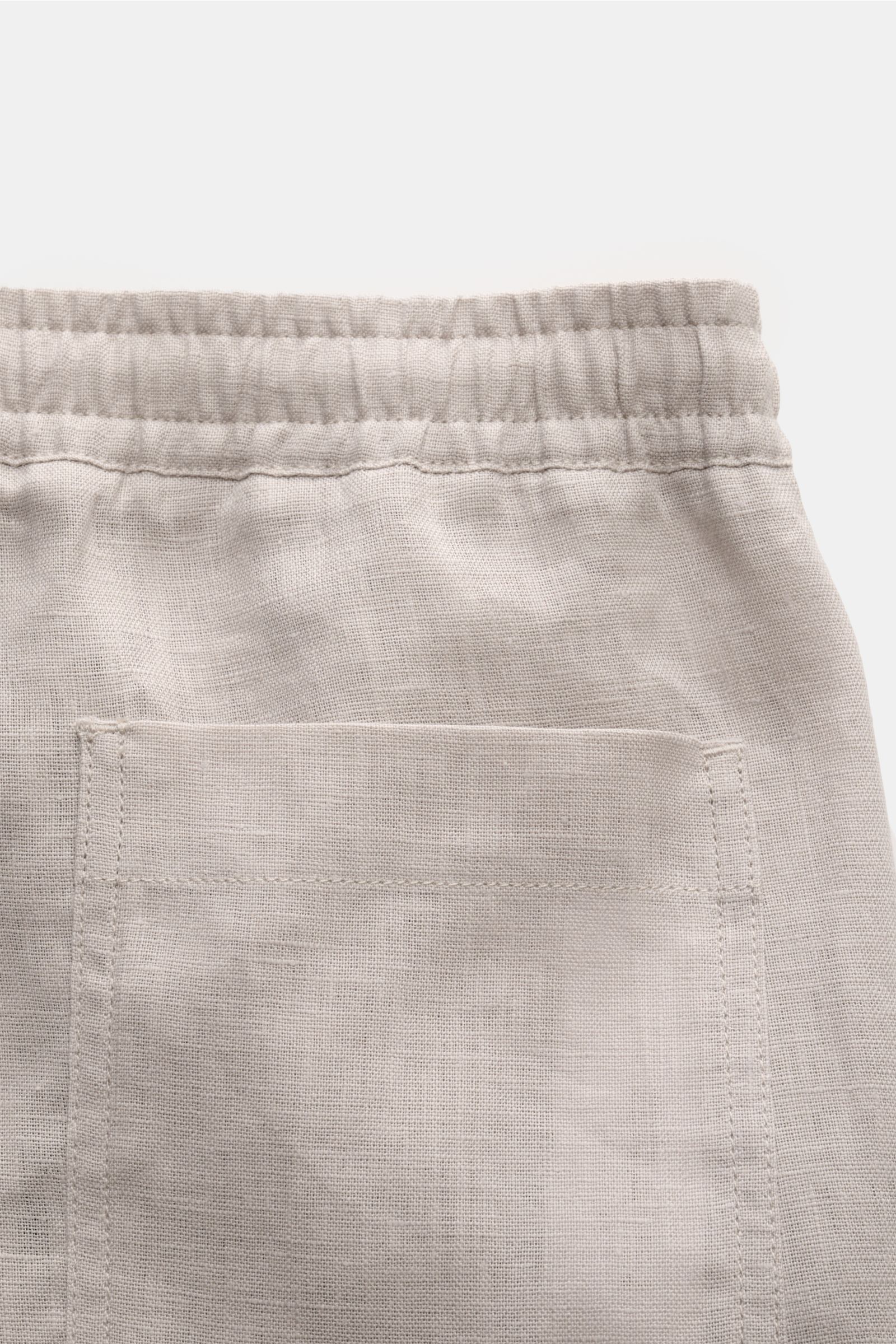 04651/ A trip in a bag Leinen-Shorts 'Beach Bermuda 003' hellgrau