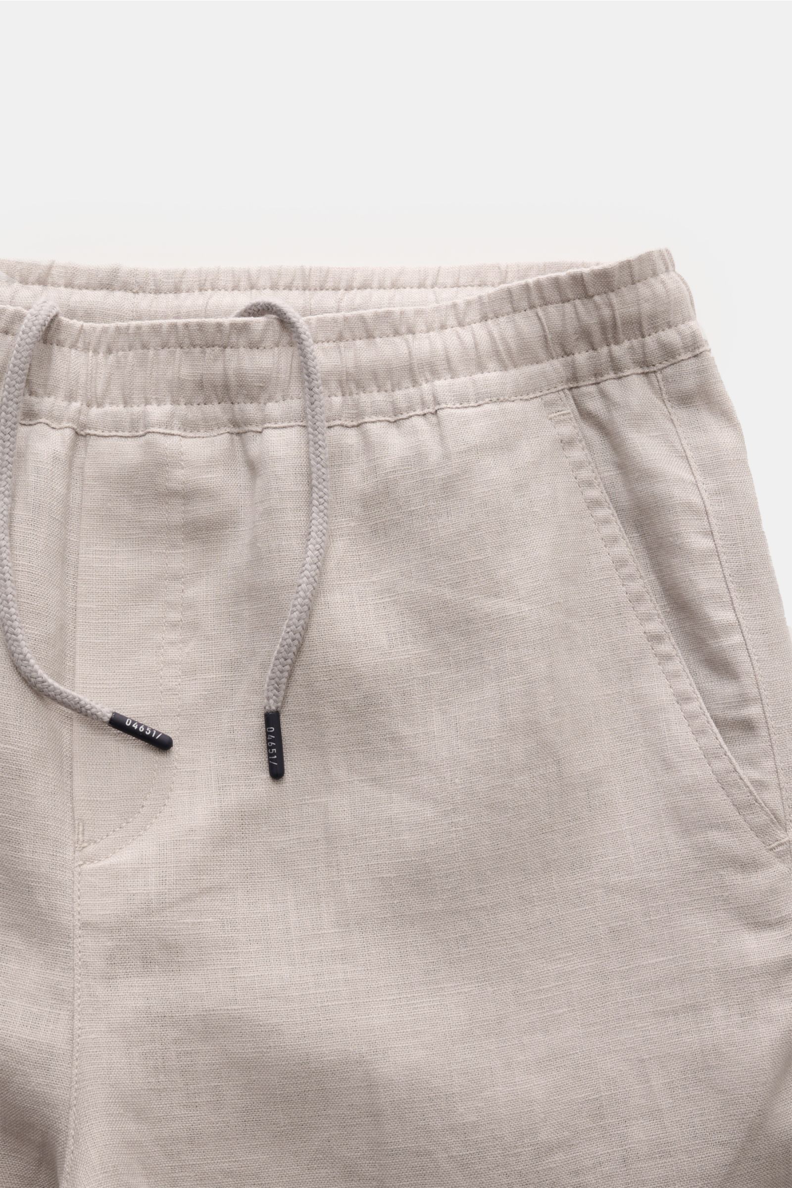 04651/ A trip in a bag Leinen-Shorts 'Beach Bermuda 003' hellgrau