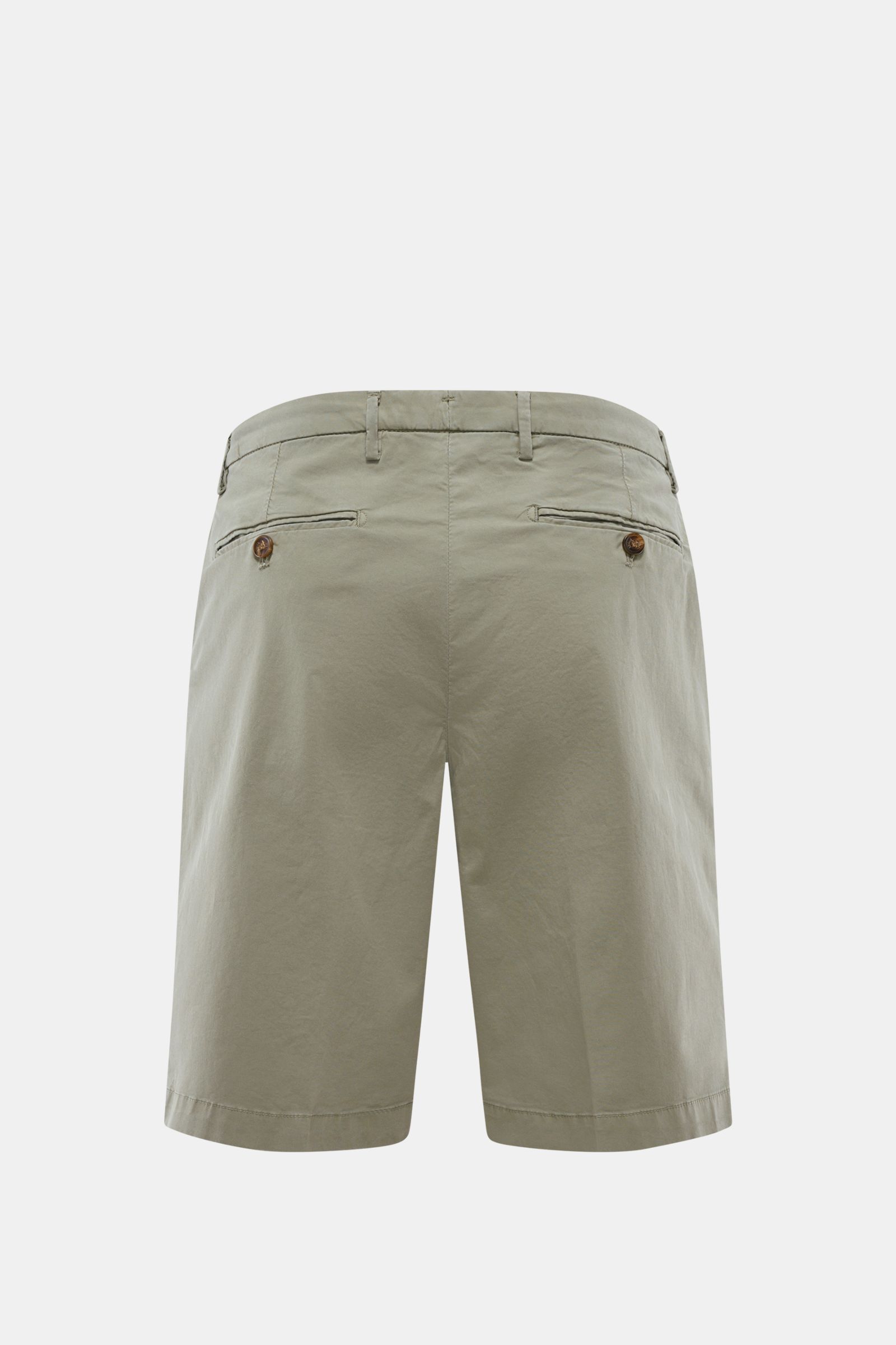 Briglia 1949 Shorts 'Garda' salbei Rückansicht, elastische Baumwolle, Regular Fit, französische Taschen, Uhrentasche, Knopf-Gesäßtaschen.