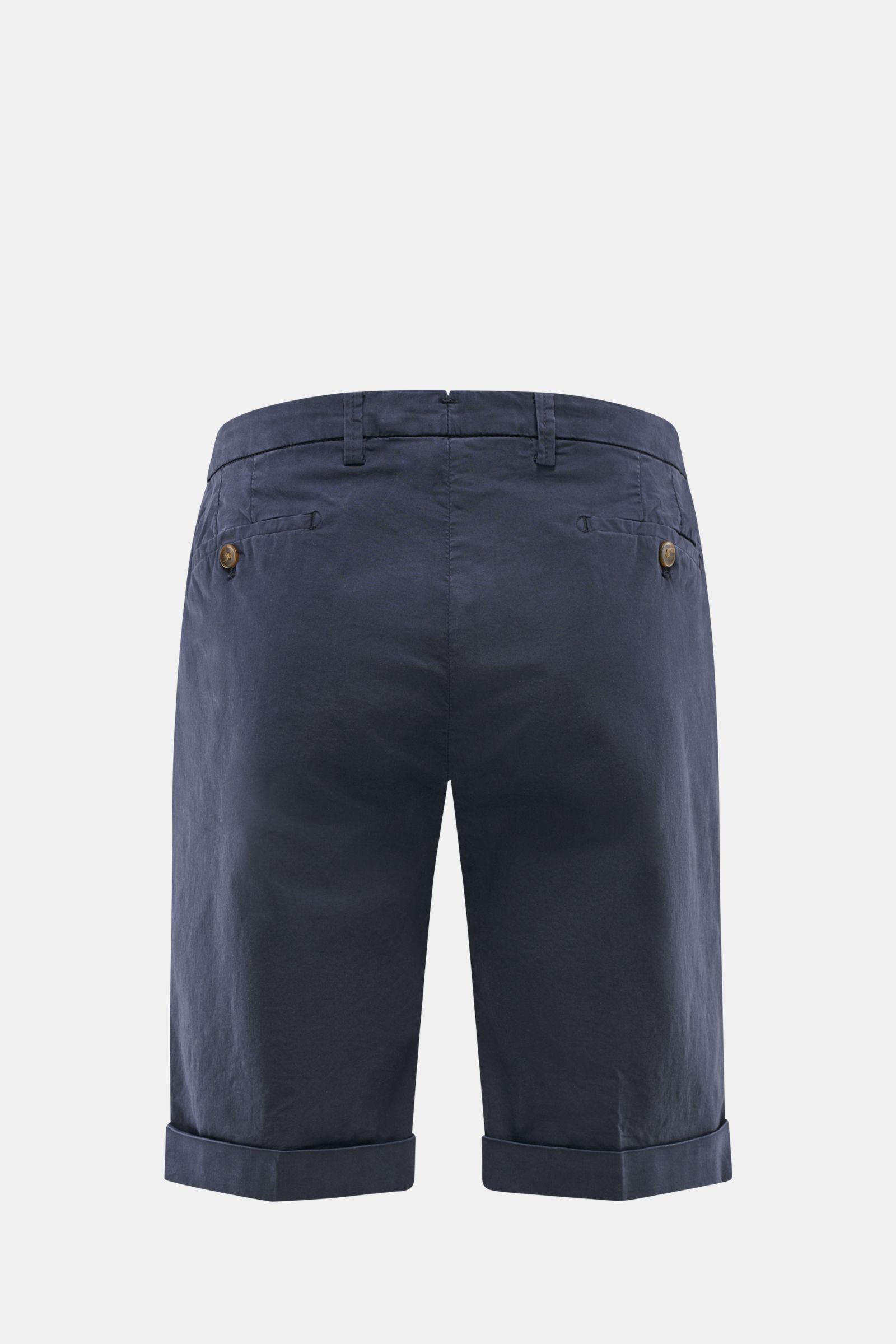 Briglia 1949 Bermudas navy, Rückansicht, Slim Fit Bermudas aus elastischer Baumwolle mit französischen Taschen, Uhrentasche, Knöpfen und fixiertem Saumaufschlag.