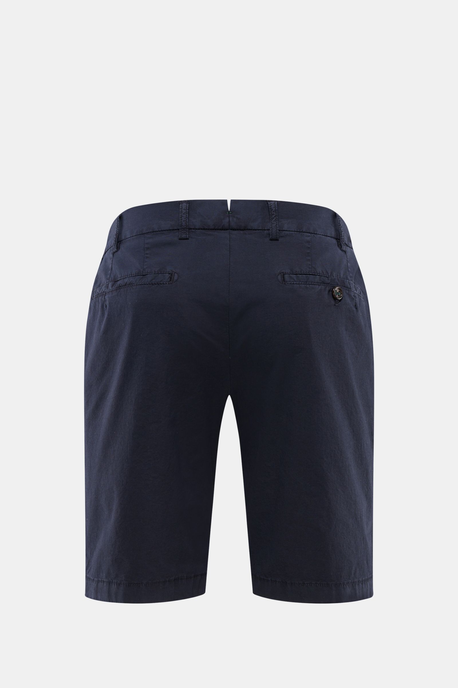 Berwich Bermudas 'Elax' navy Rückansicht, Regular Fit, elastische Baumwolle, teielastischer Bund, französische Taschen, Knopf-Gesäßtaschen.