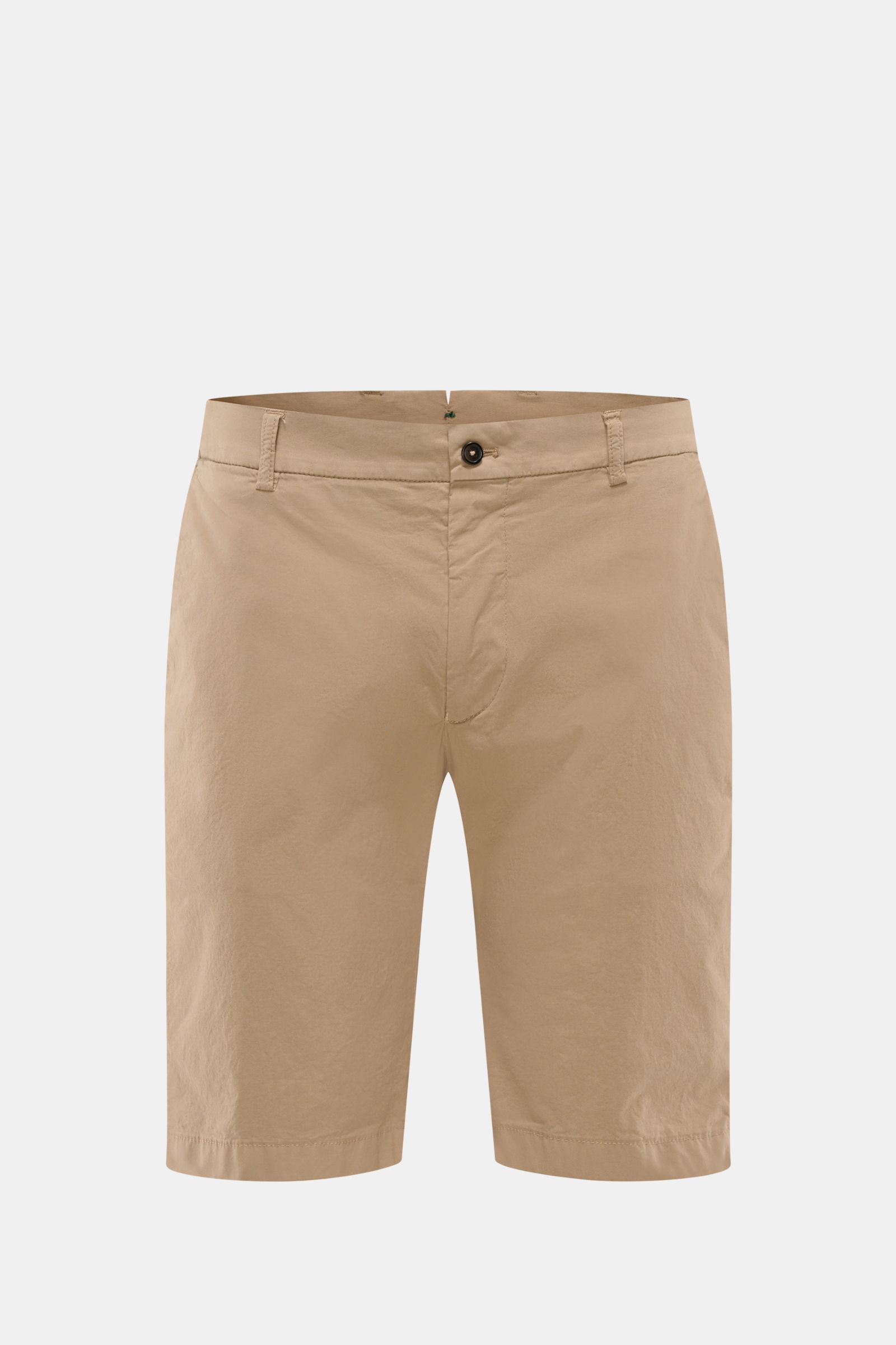 Alt tag (125 characters): Front view of Berwich Bermudas 'Elax' taupe in elasticated cotton, soft feel, regular fit, with zip, button, and pockets.

Additional description:  
With the model 'Elax', BERWICH presents a pair of comfortable Bermudas in sli