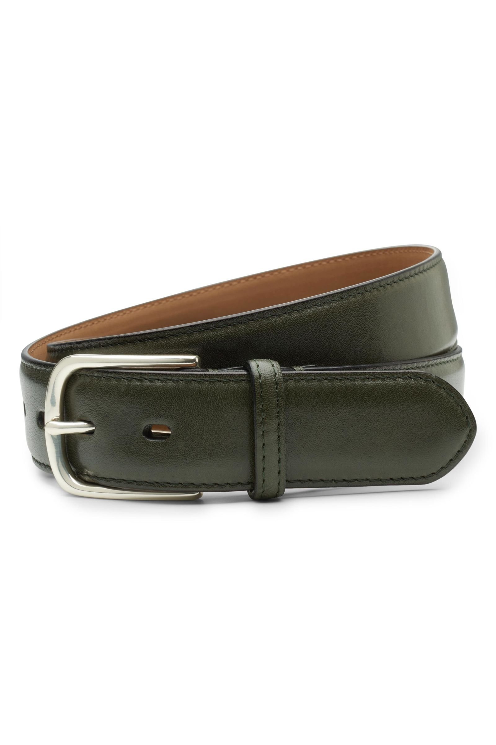 Kangaroo leather belt olive