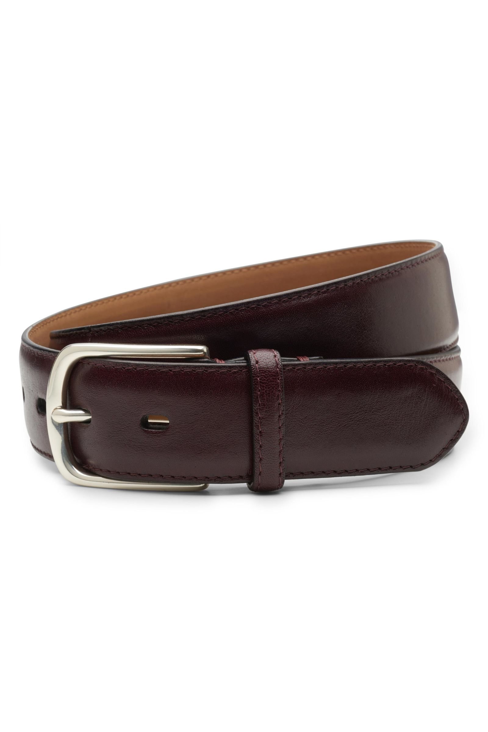 Kangaroo leather belt burgundy