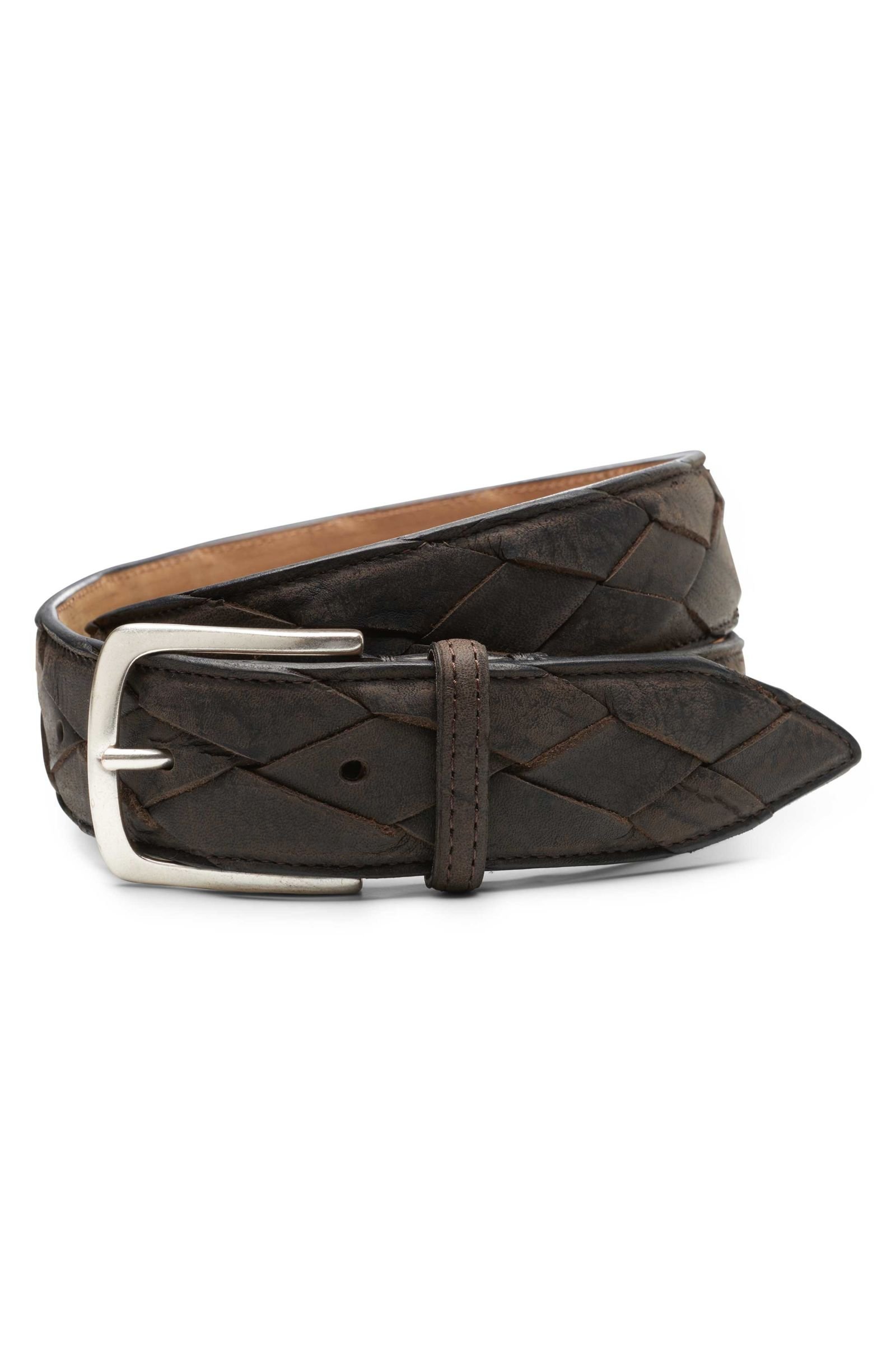 Antelope leather belt dark brown