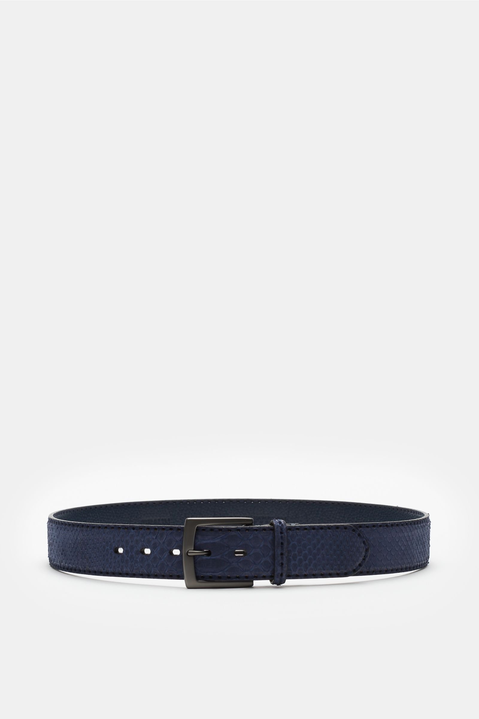 Python leather belt navy