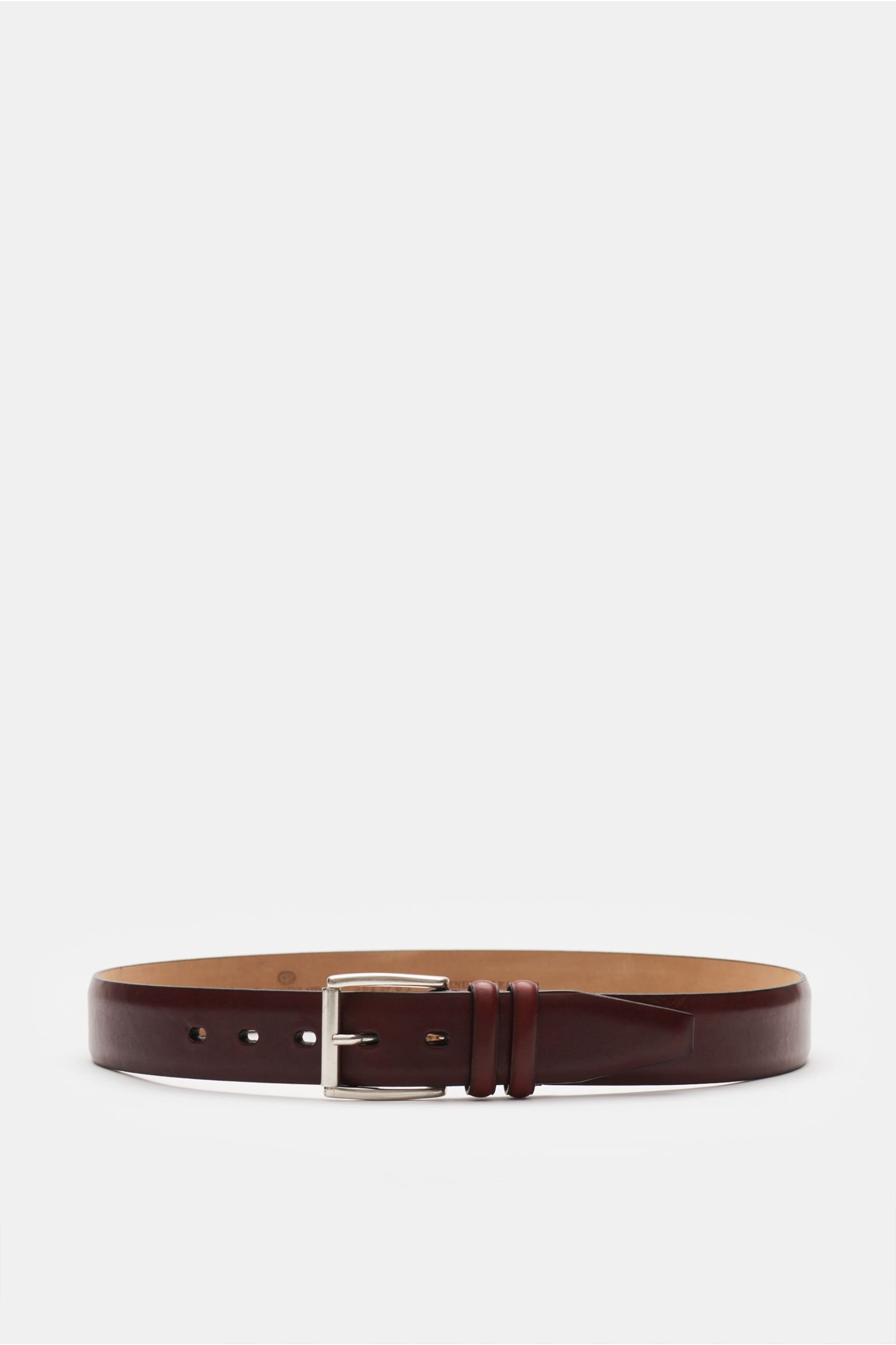 Calf leather belt burgundy