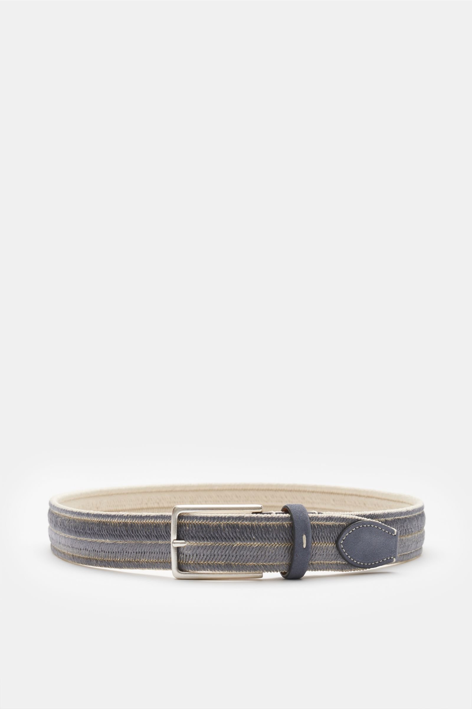 Plaited belt grey/cream