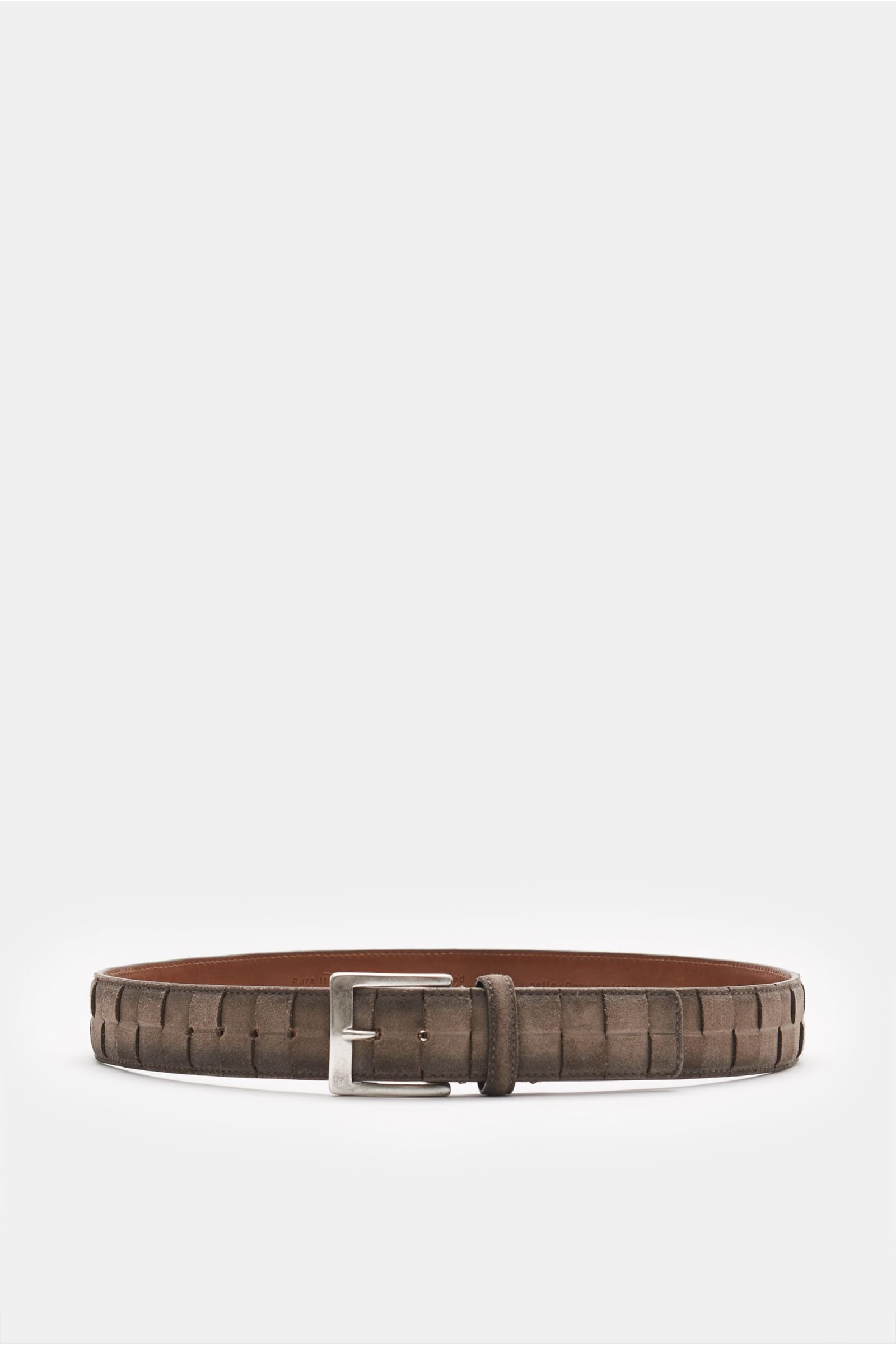 Plaited belt grey-brown
