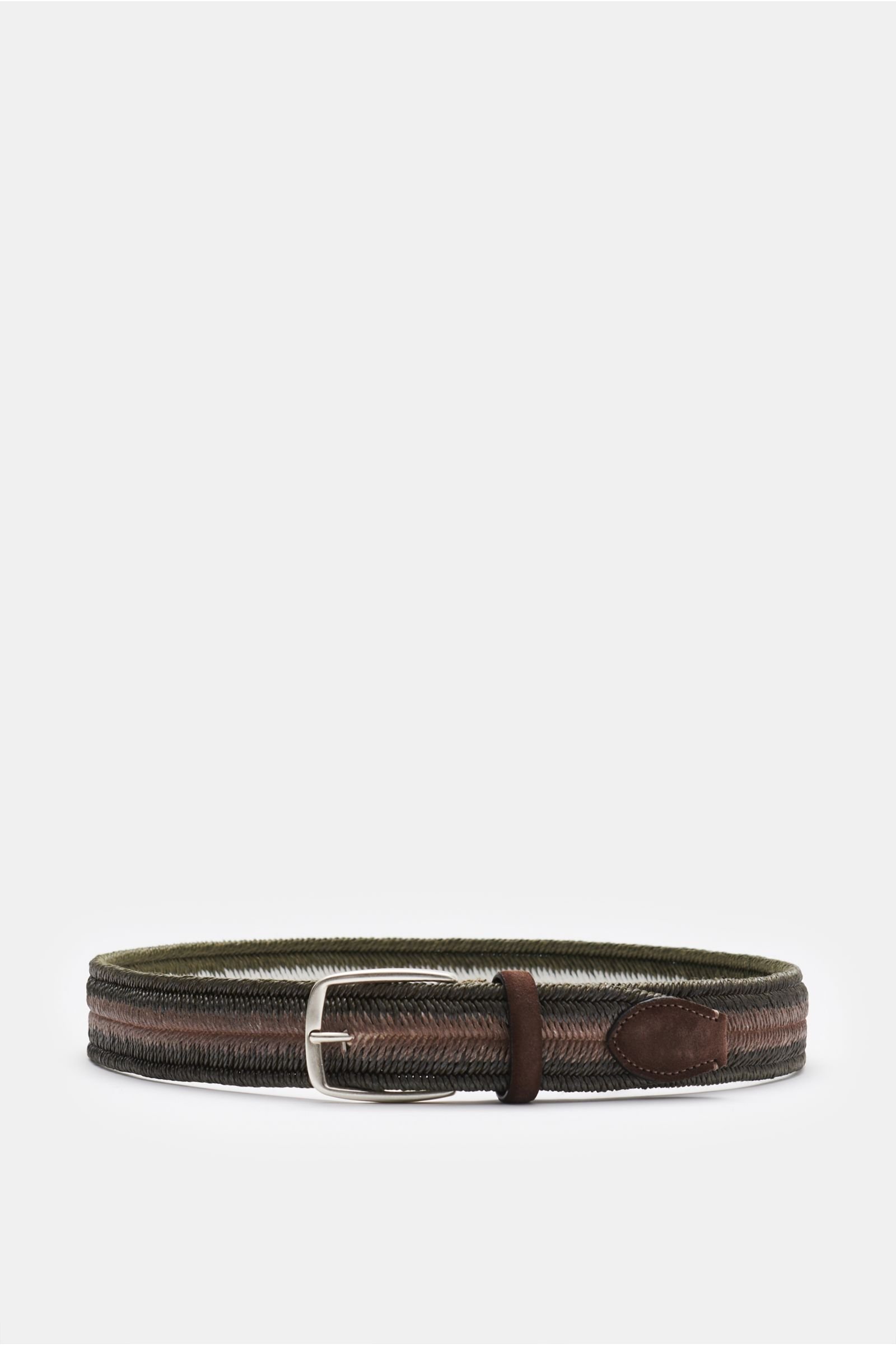Plaited belt dark olive/brown 