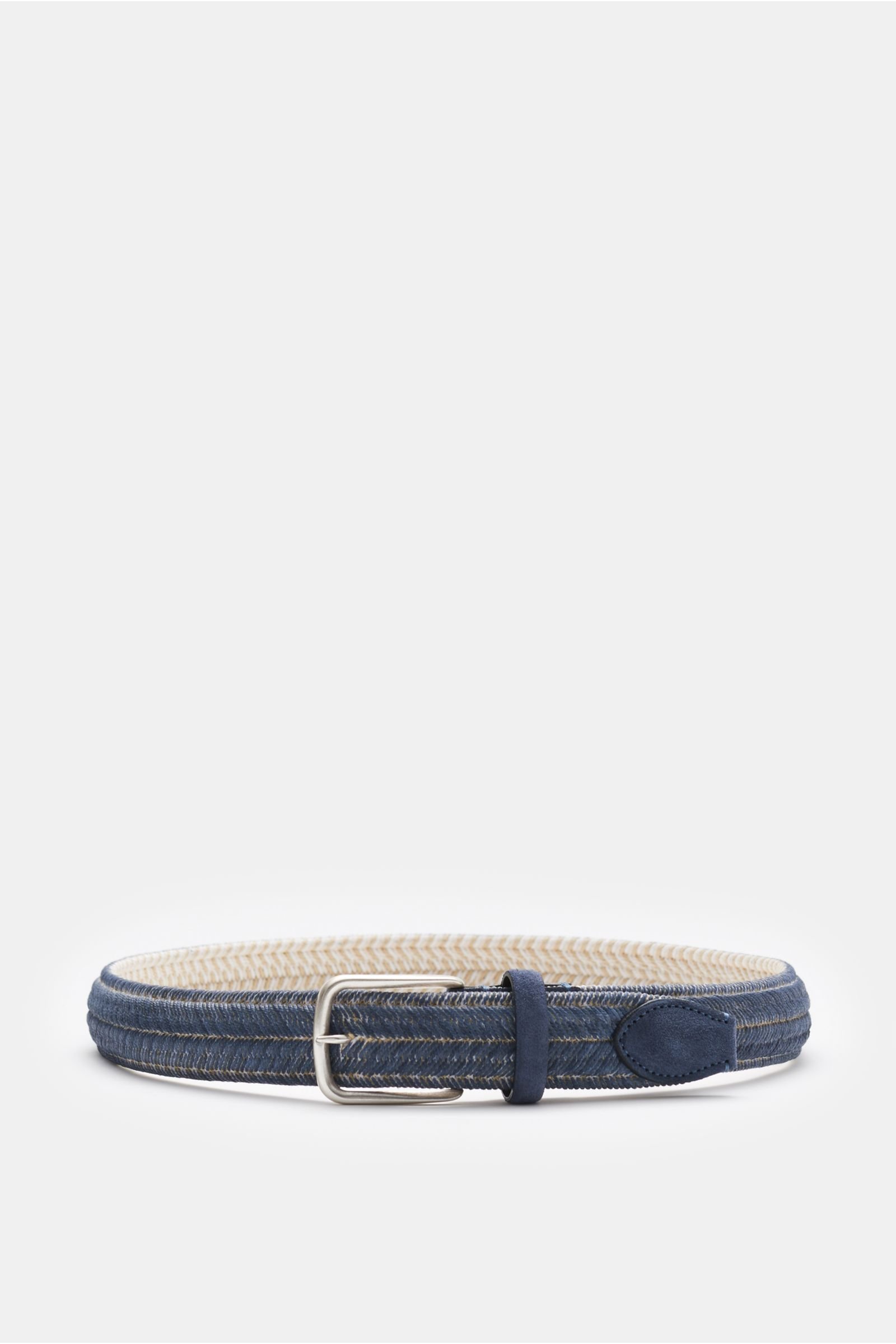 Plaited belt smoky blue/cream