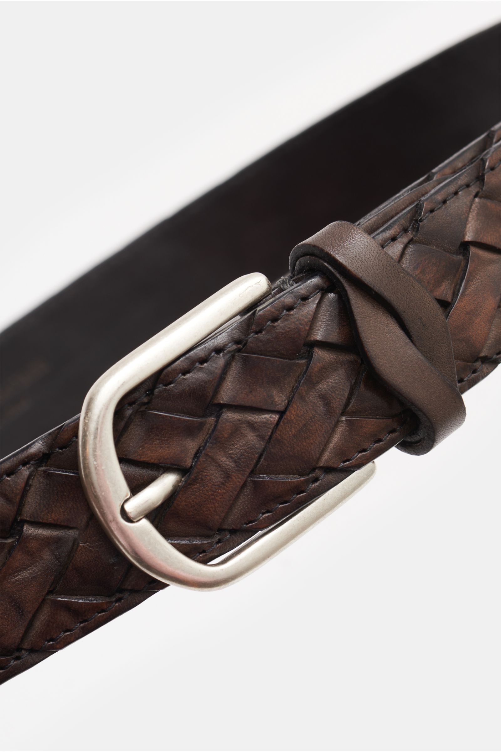 Fausto Colato Flechtgürtel graubraun
