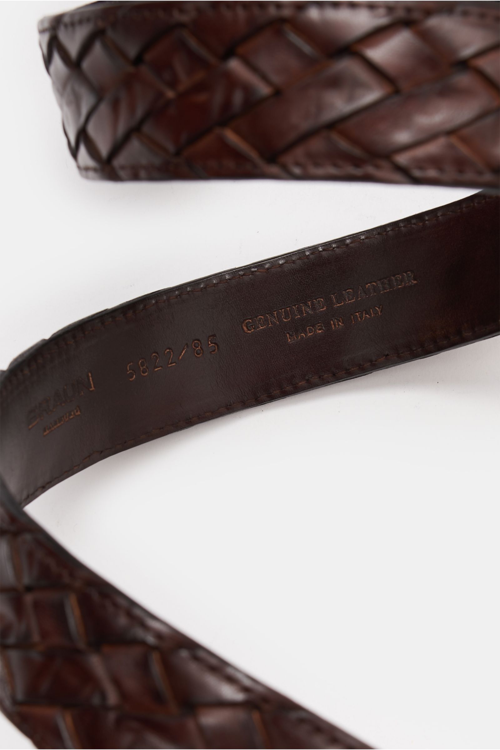 Fausto Colato Plaited belt dark brown