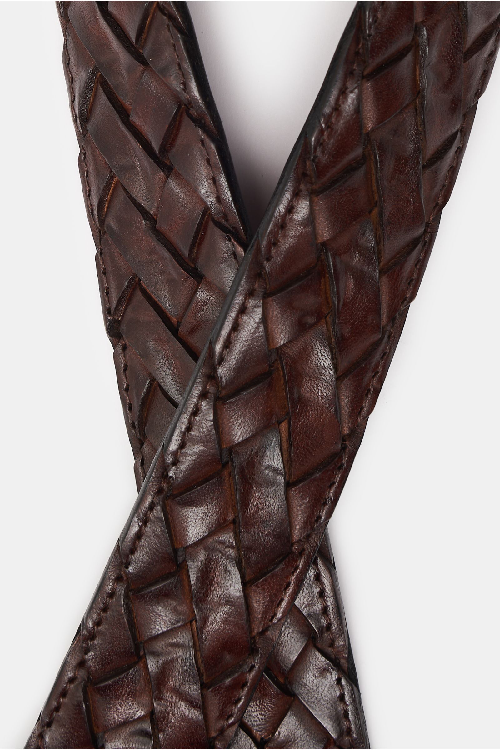 Fausto Colato Plaited belt dark brown