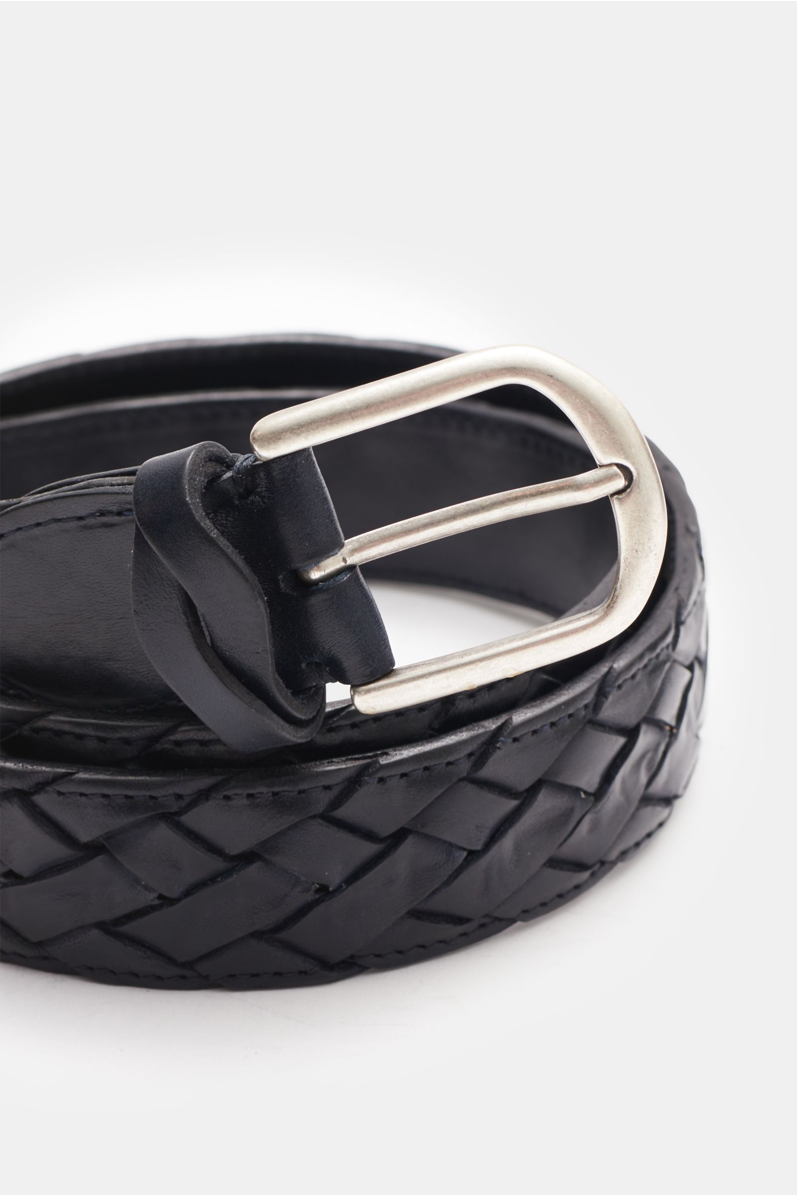 Fausto Colato Plaited belt dark navy
