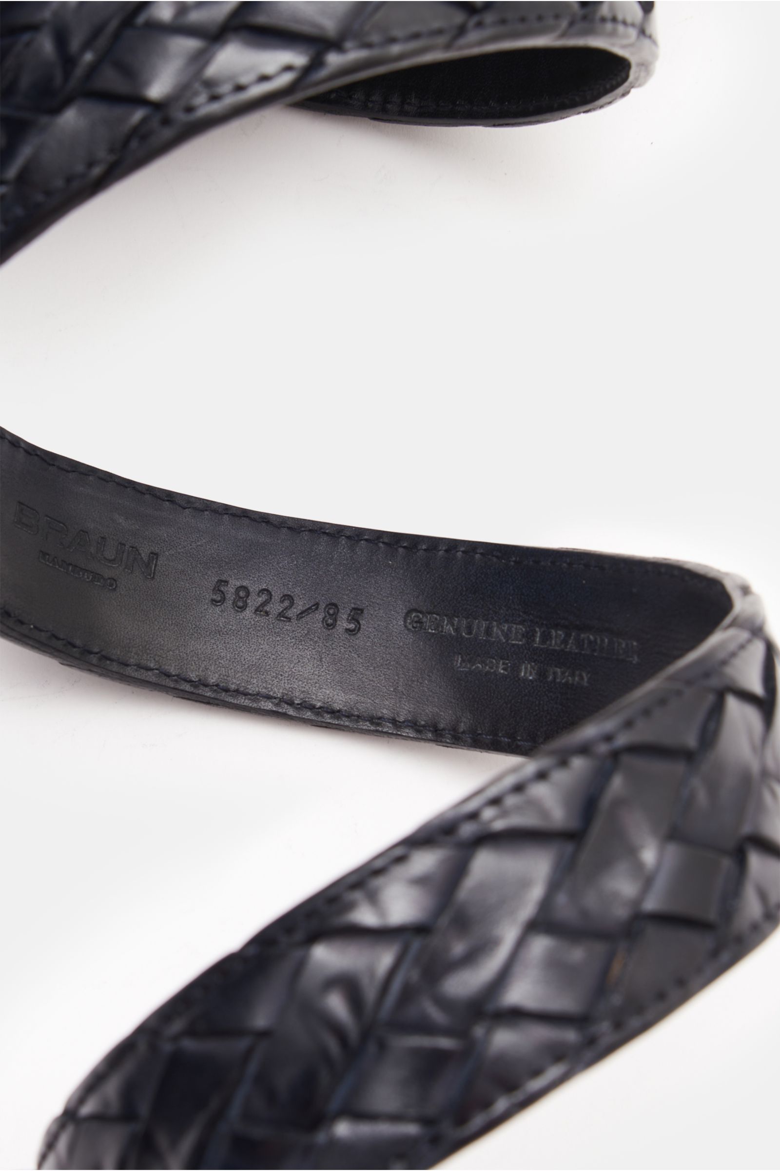 Fausto Colato Plaited belt dark navy