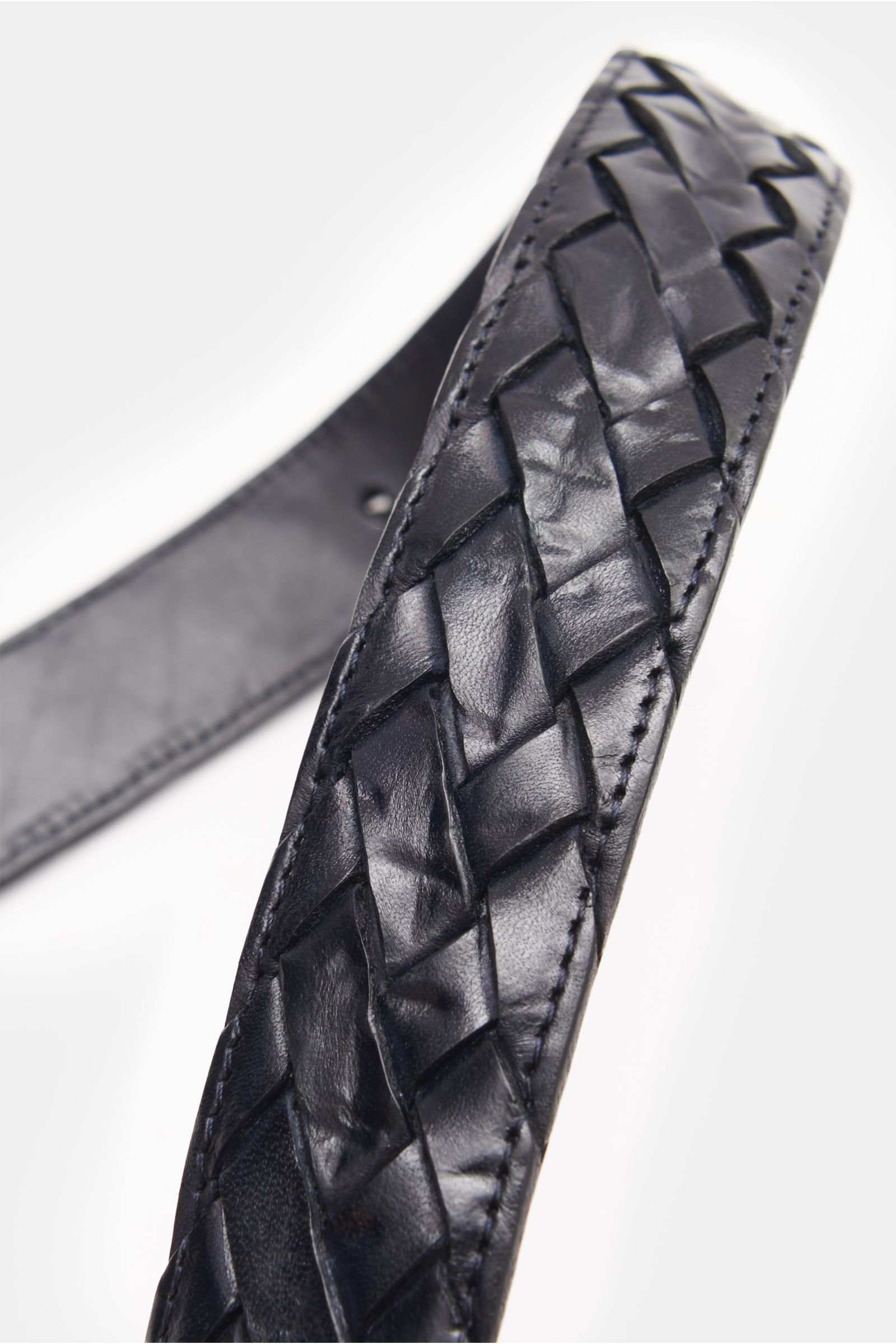 Fausto Colato Plaited belt dark navy