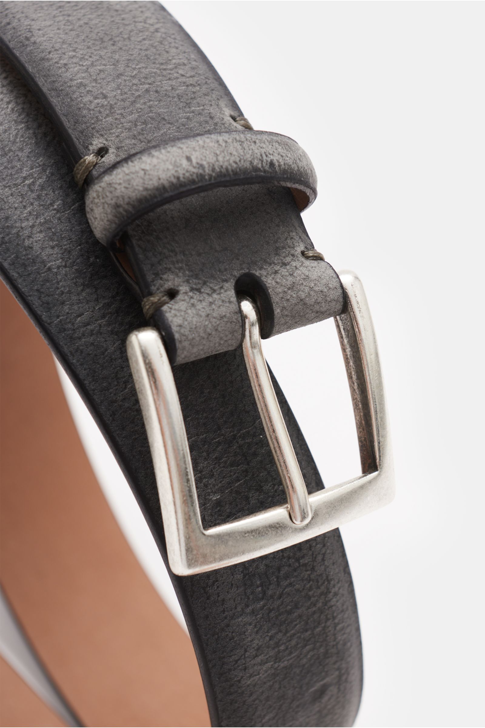 Antelope leather belt dark grey