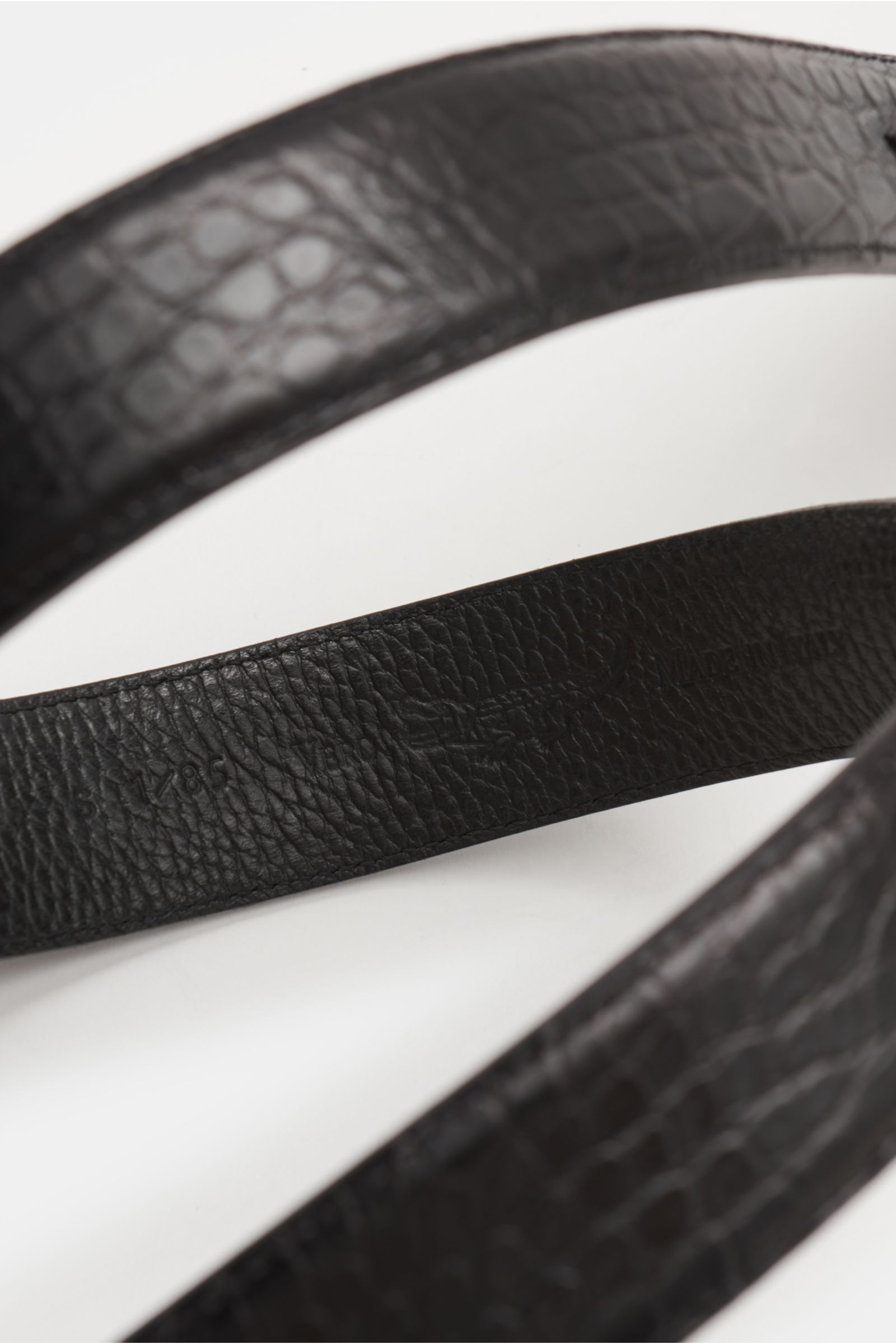 Fausto Colato Gürtel Alligatorleder schwarz