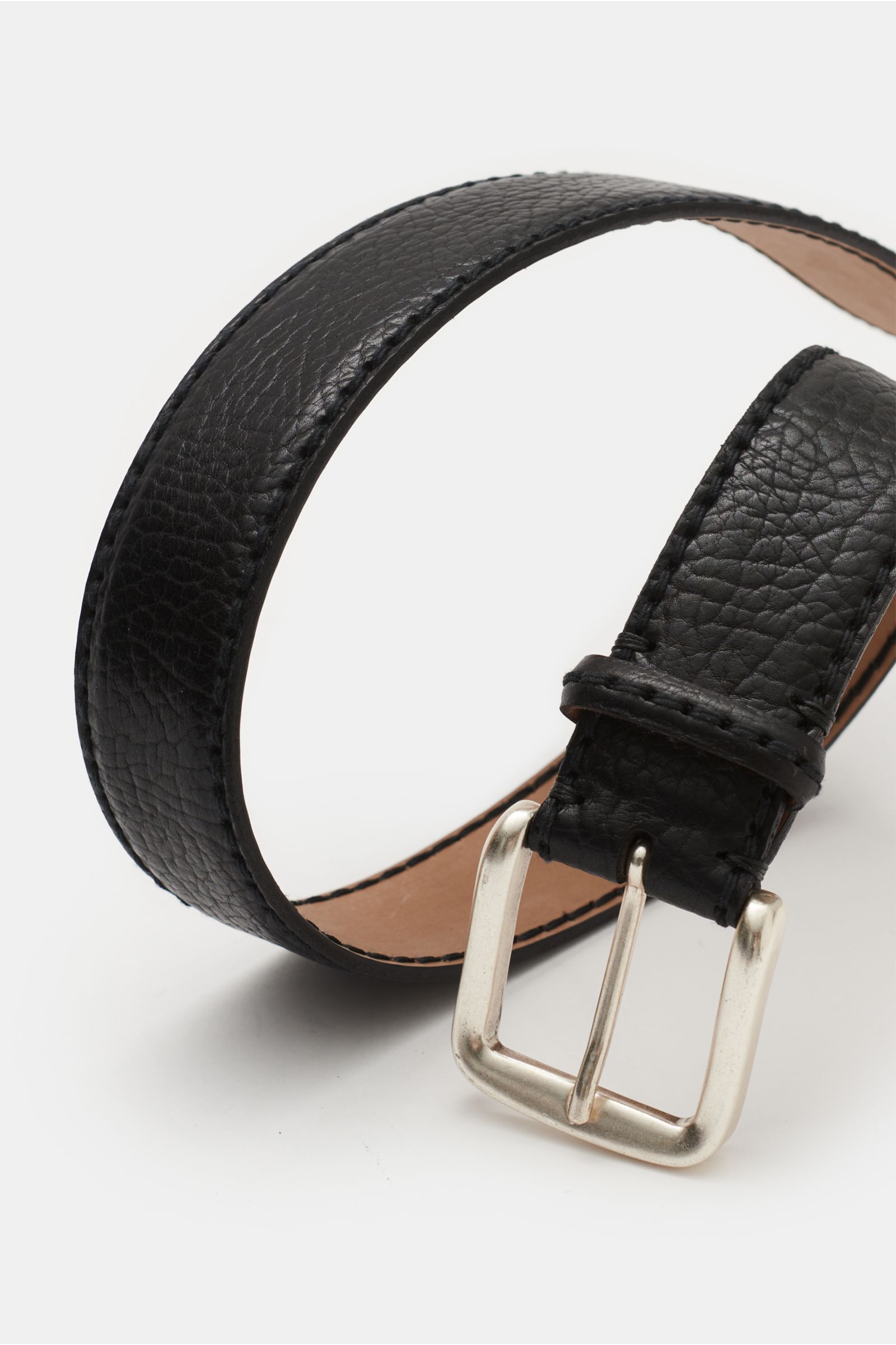 Fausto Colato Gürtel Bisonleder schwarz