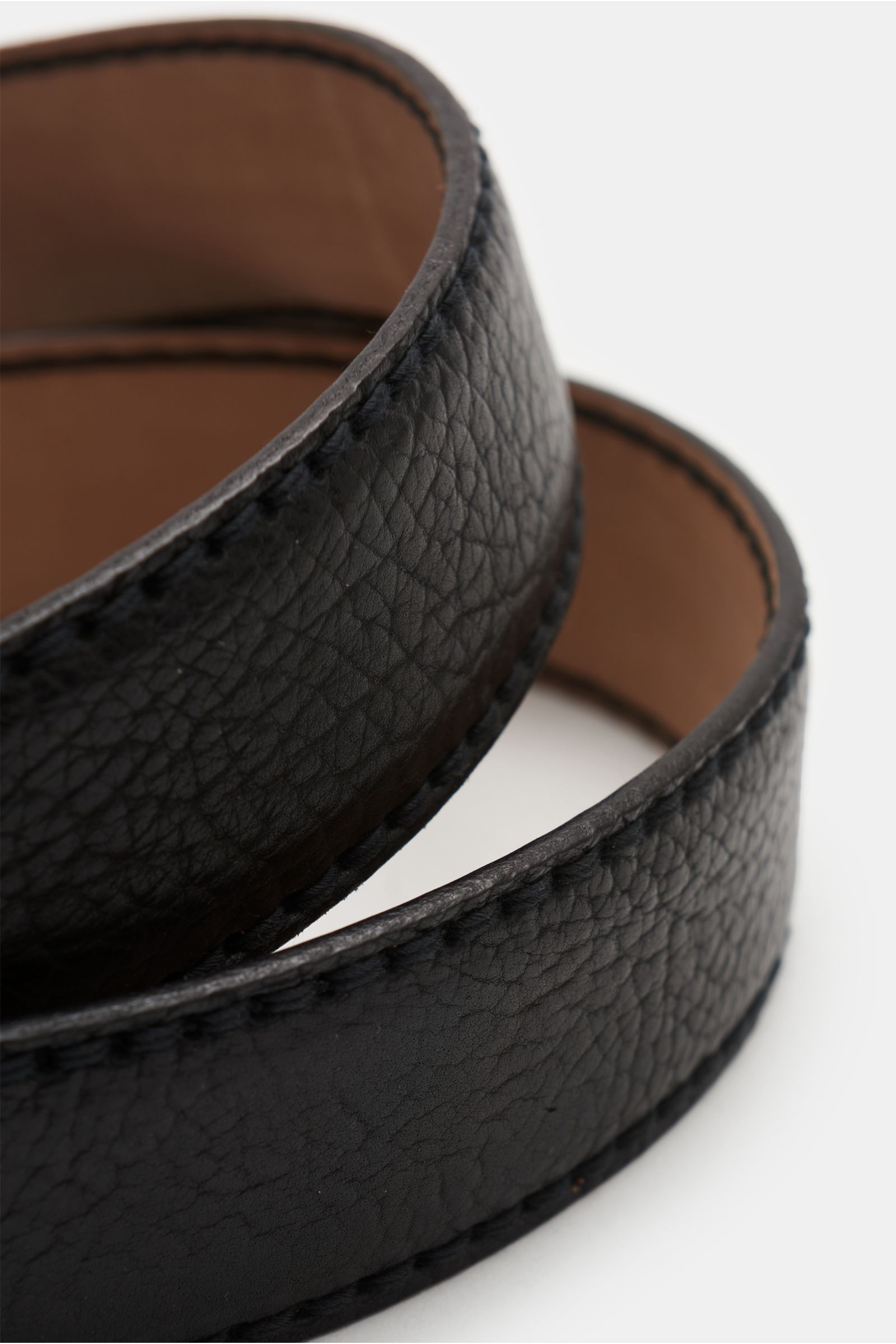 Fausto Colato Gürtel Bisonleder schwarz