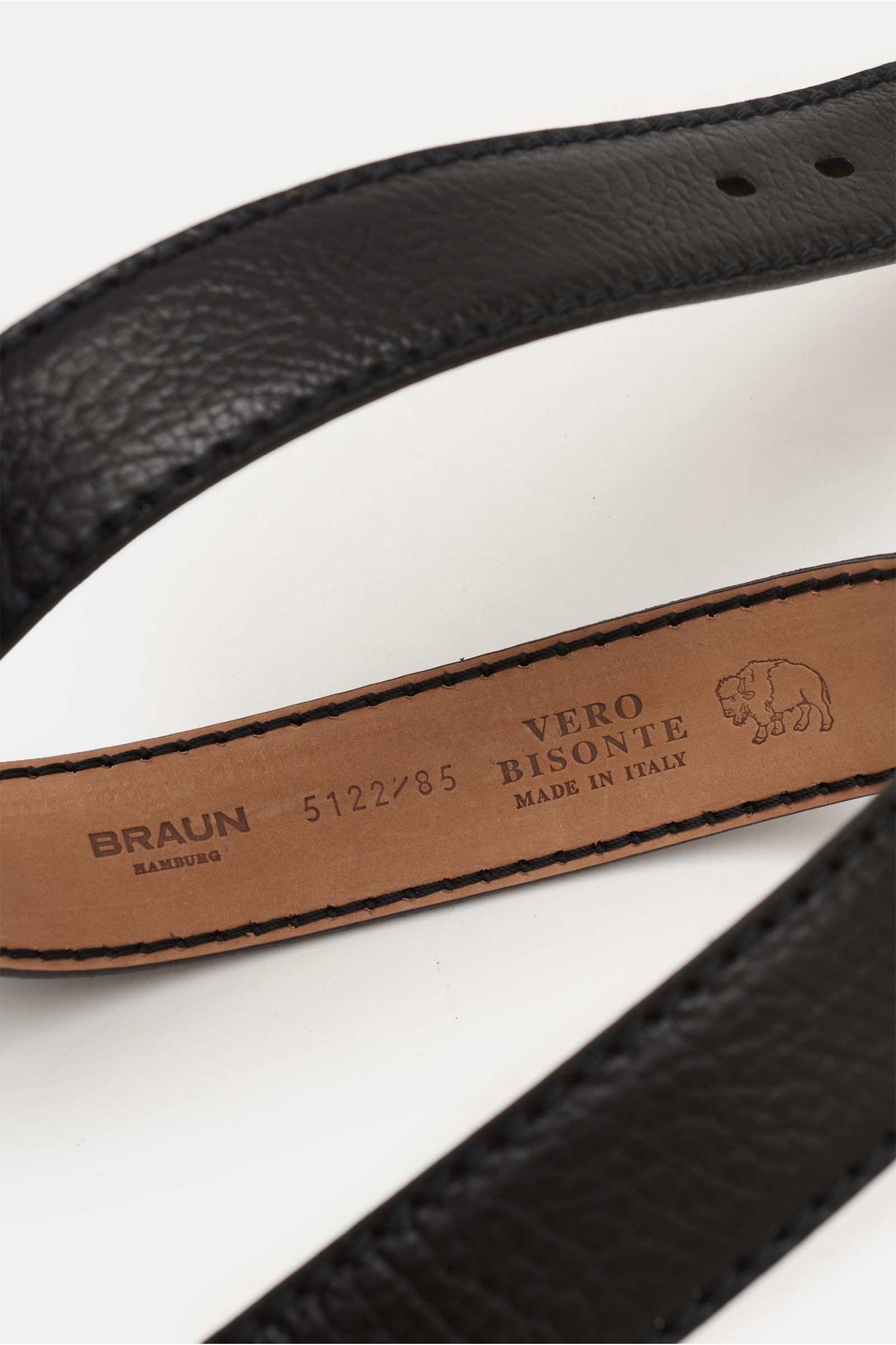 Fausto Colato Gürtel Bisonleder schwarz