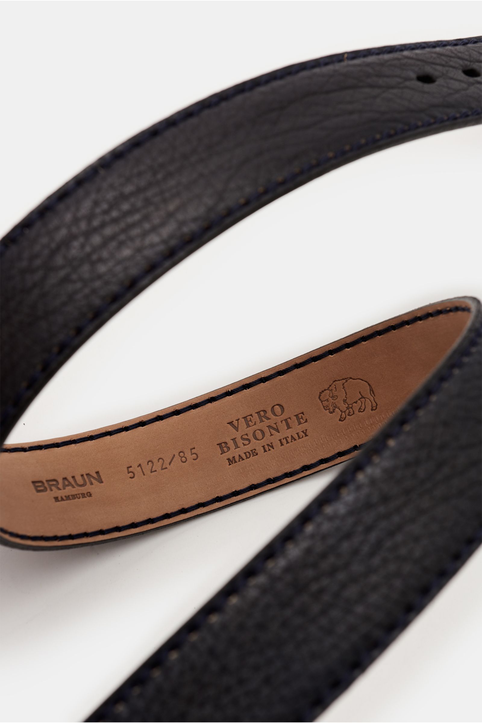 Fausto Colato Gürtel Bisonleder navy