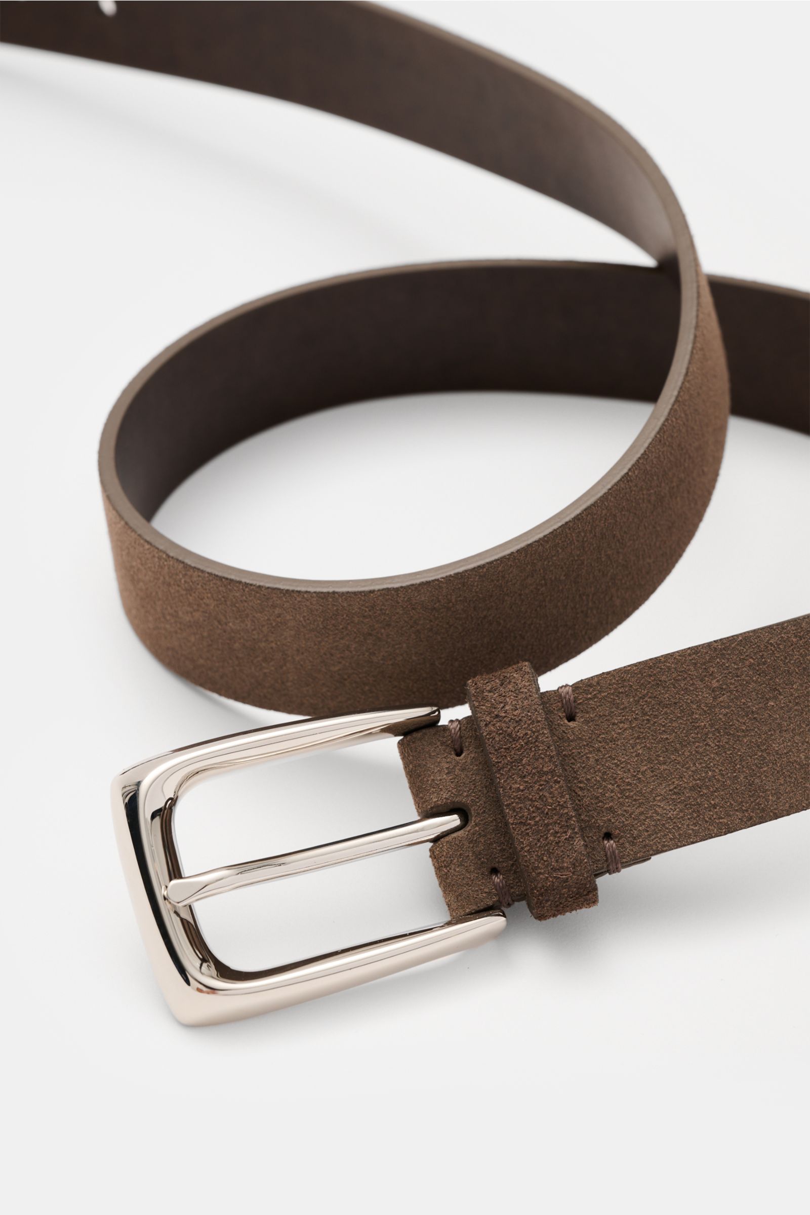 Brunello Cucinelli Veloursleder Gürtel graubraun