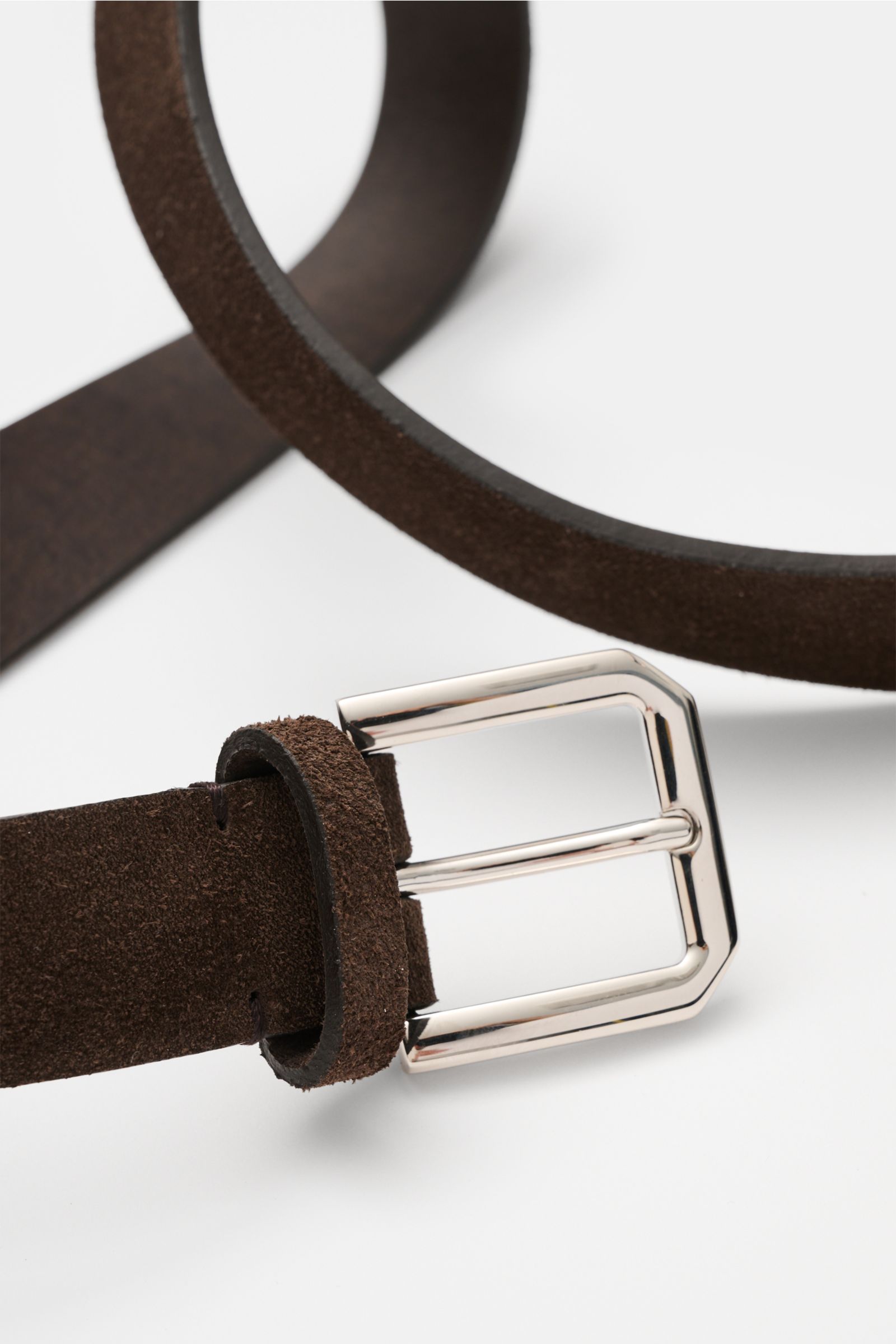 BRUNELLO CUCINELLI suede belt dark brown | BRAUN Hamburg