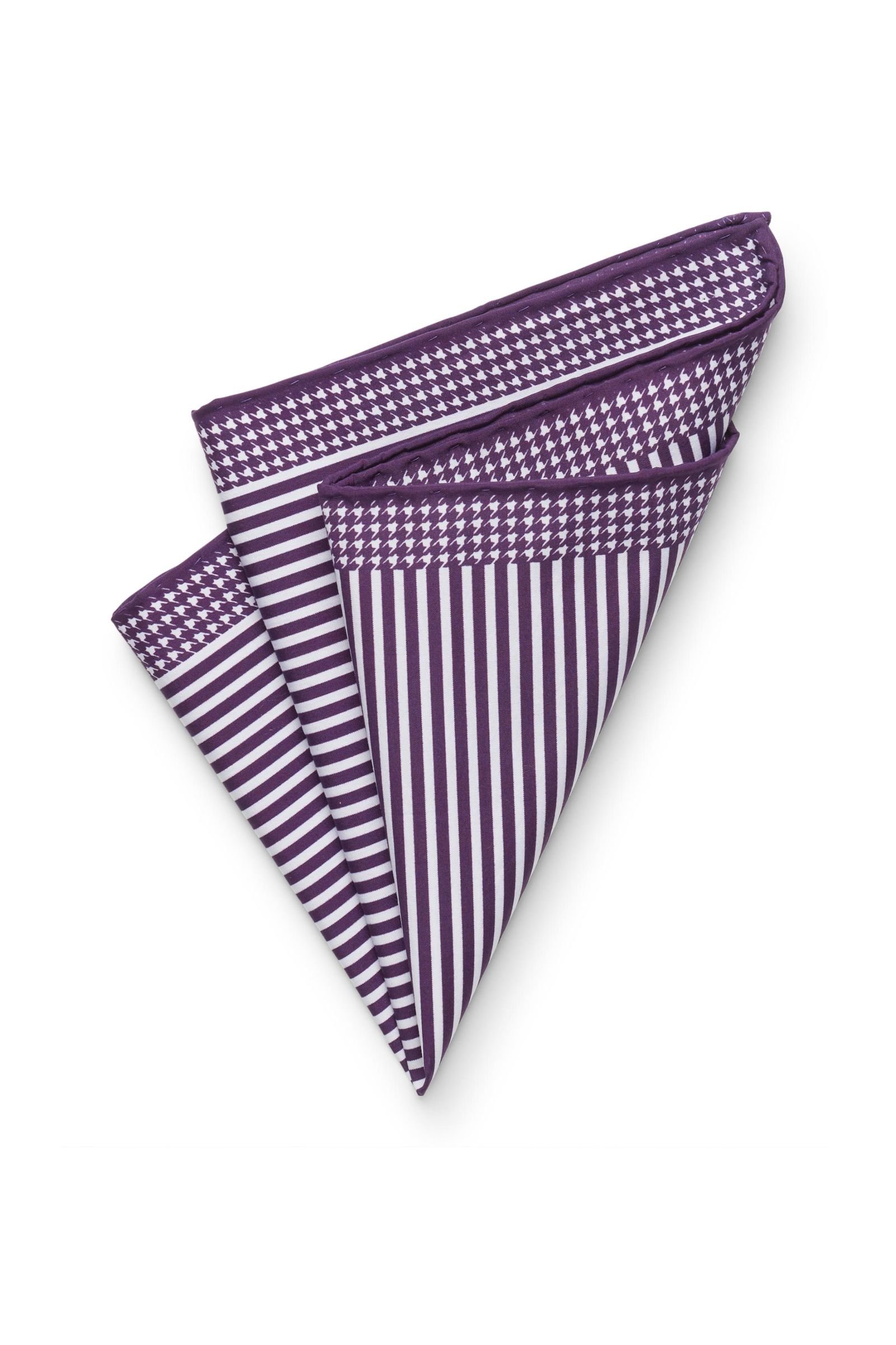 Pocket square purple/white striped